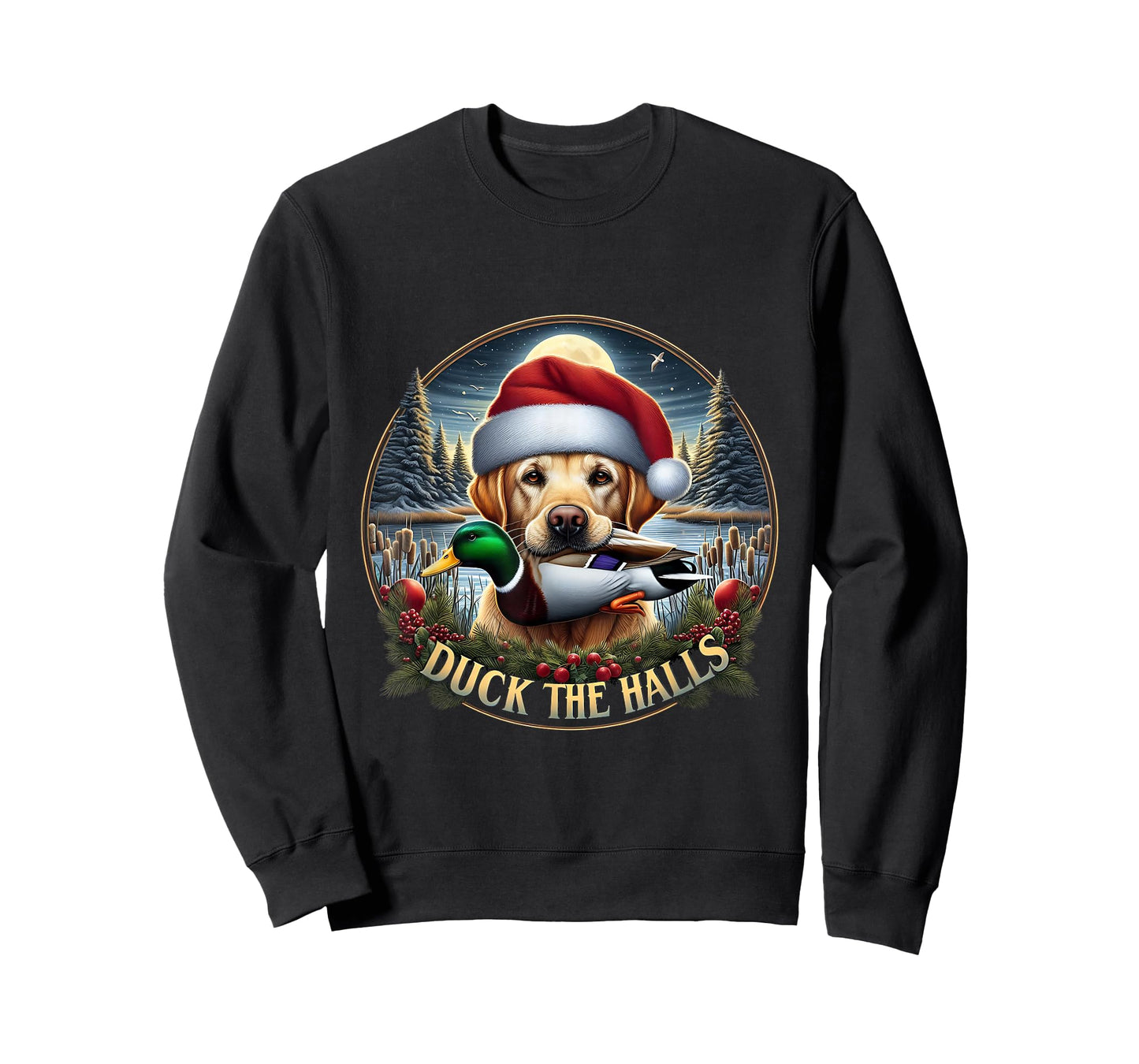 Dog Santa Duck Hunting Christmas Funny Adventure Awaits T-Shirt