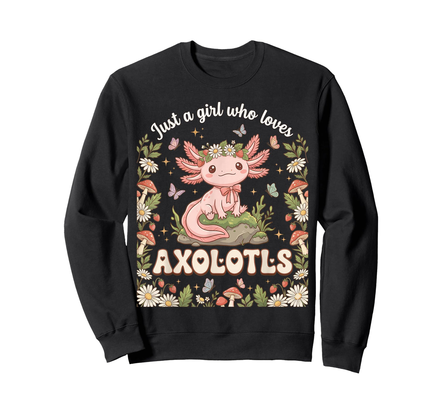 Just A Girl Who Loves Axolotls Cute Flower Crown Women T-Shirt