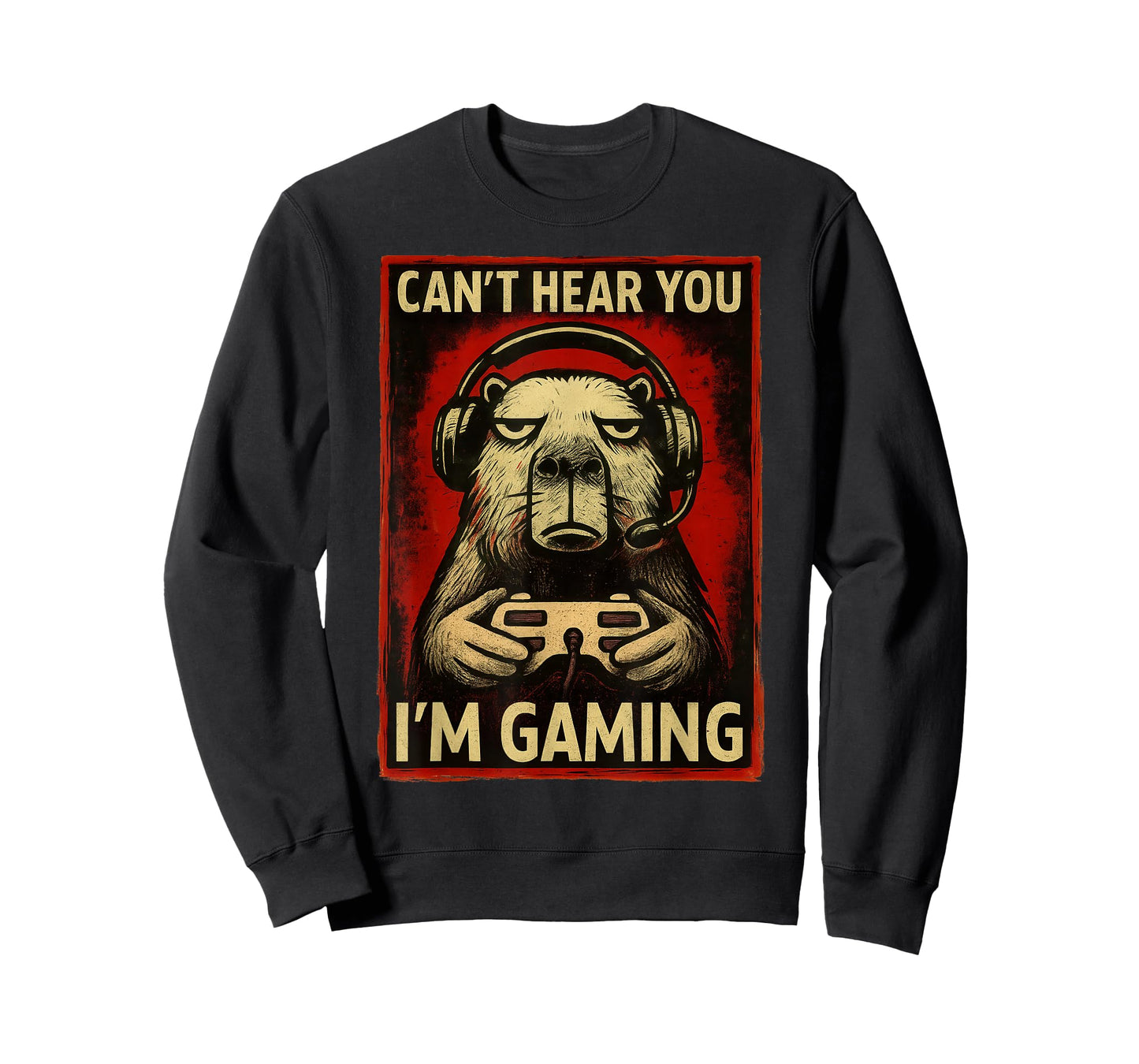 Funny Capybara Gamer Graphic Tee Men Boys Teens Video Gaming T-Shirt