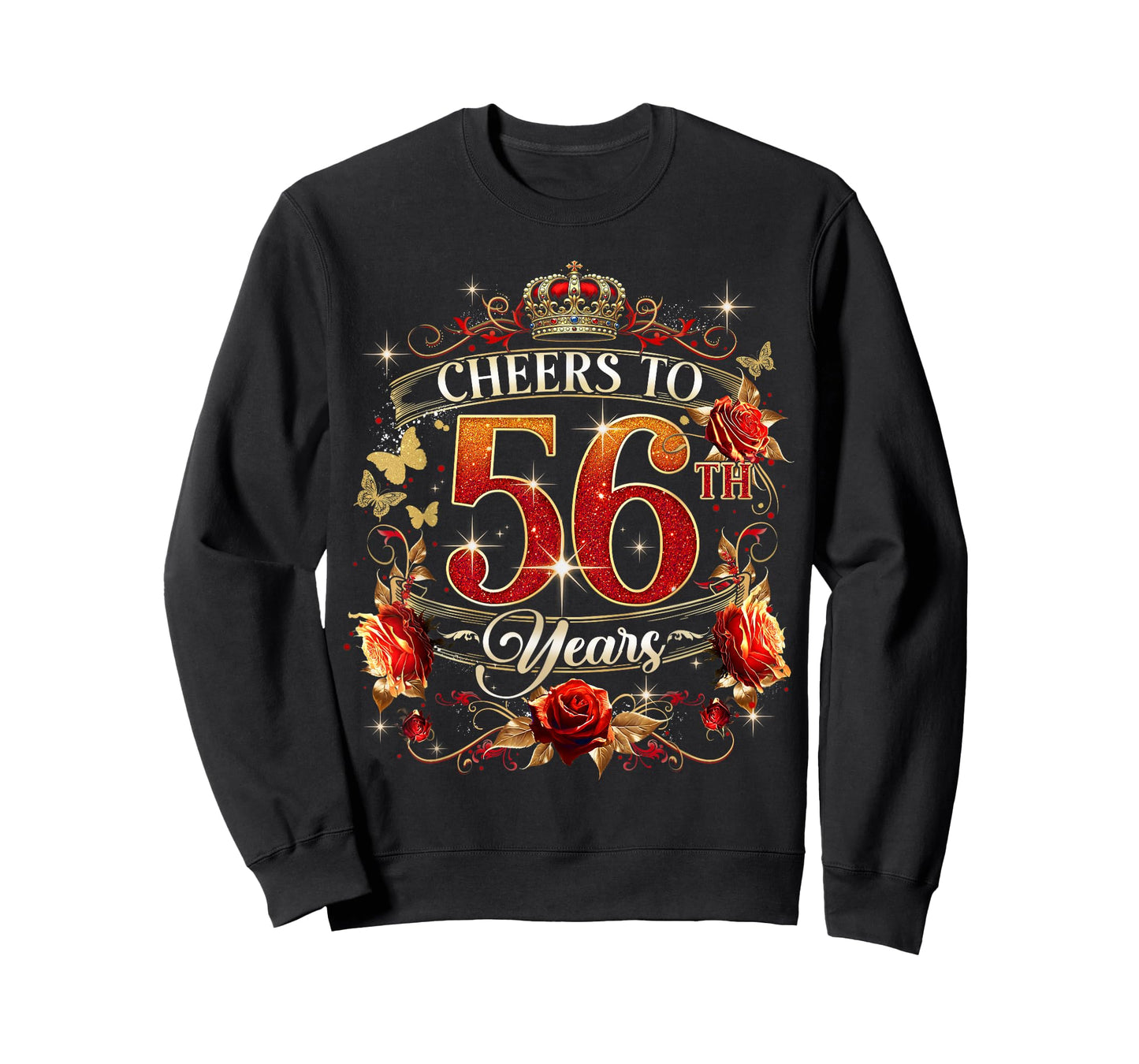 Cheers to 56 Years Old Wedding Anniversary 56th Birthday T-Shirt