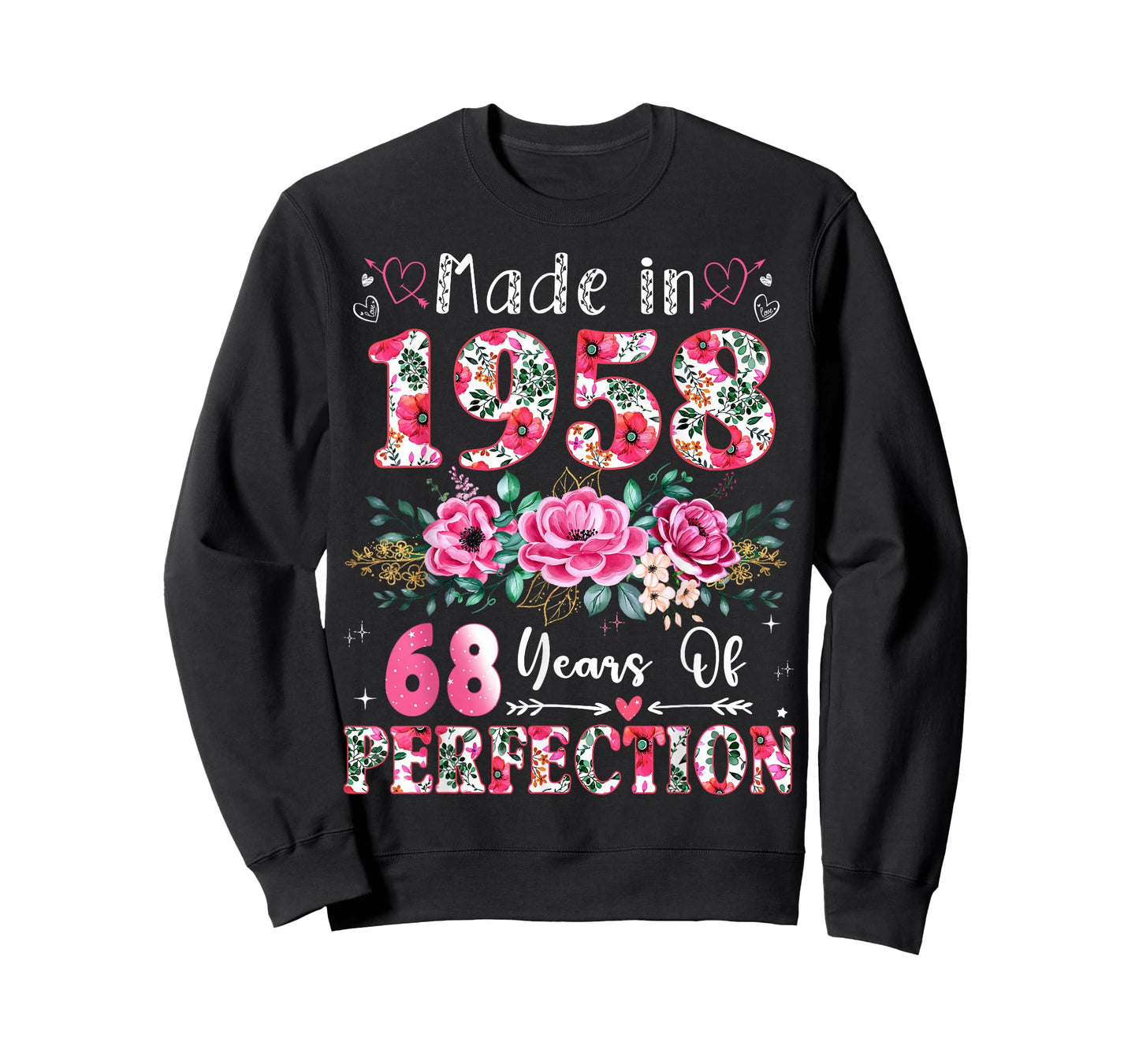 68 Year Old Made in 1958 Floral 68th Birthday Women T-Shirt
