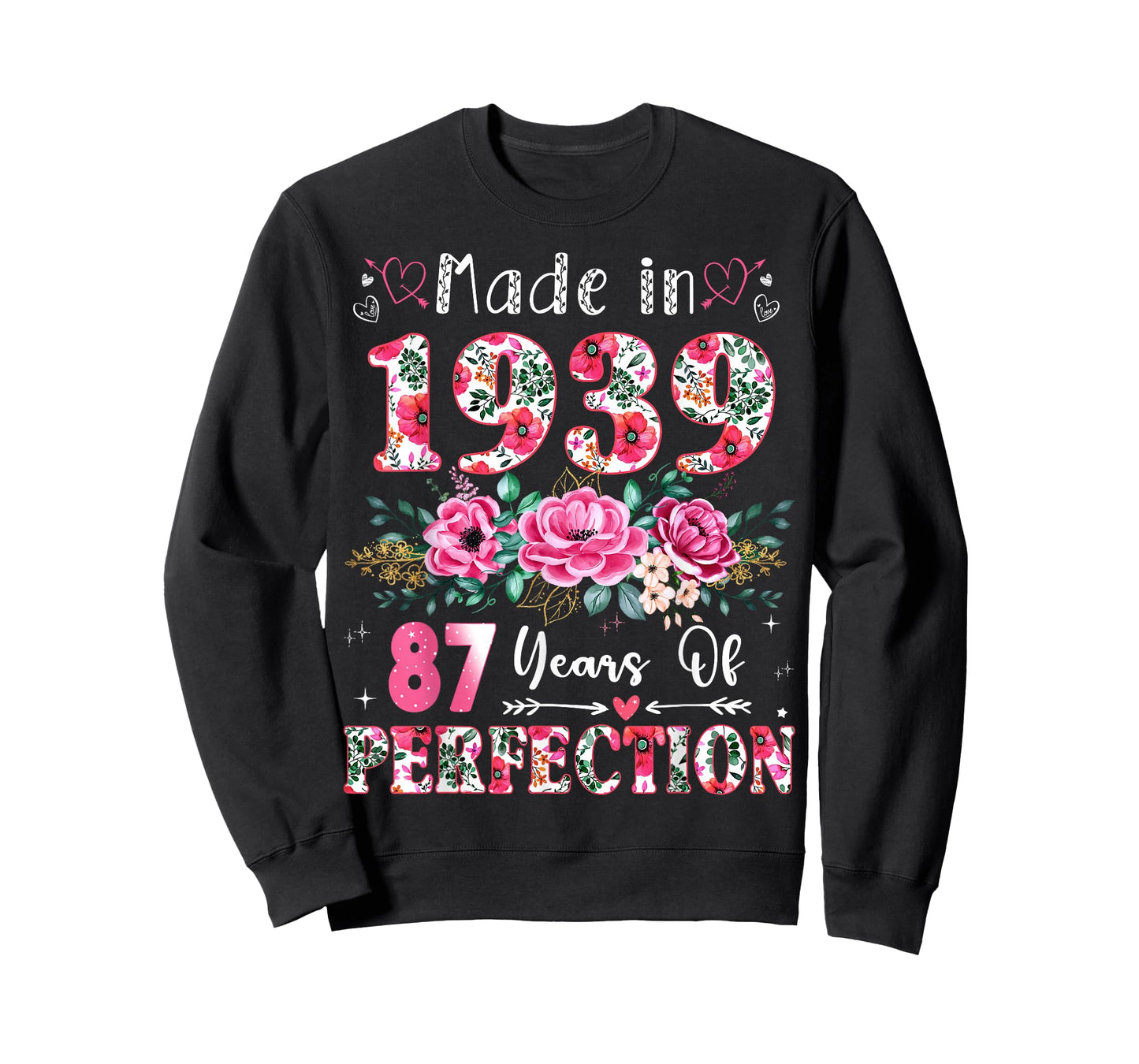 87 Year Old Made in 1939 Floral 87th Birthday Women T-Shirt