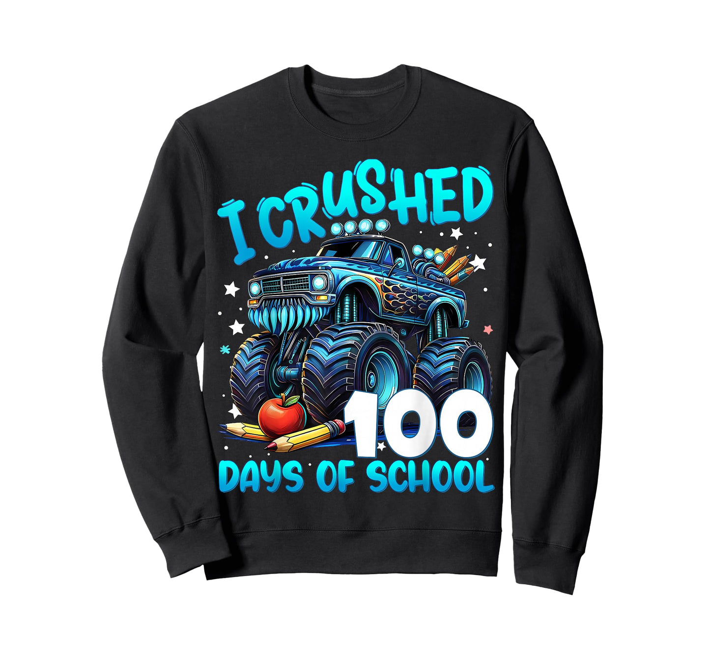 I Crushed 100 Days of School Monster Truck 100th Day Boys T-Shirt
