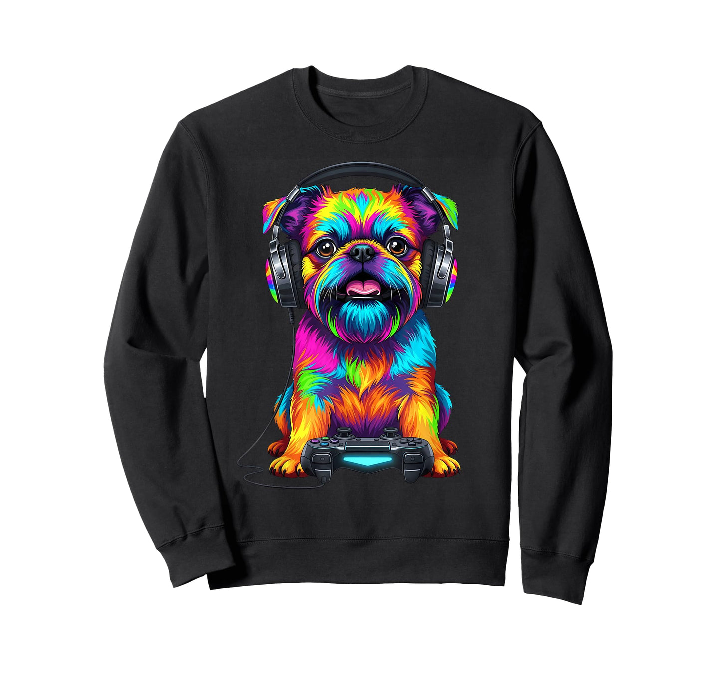 Colorful Brussels Griffon Video Game Gamer Dog Zoo Design T-Shirt