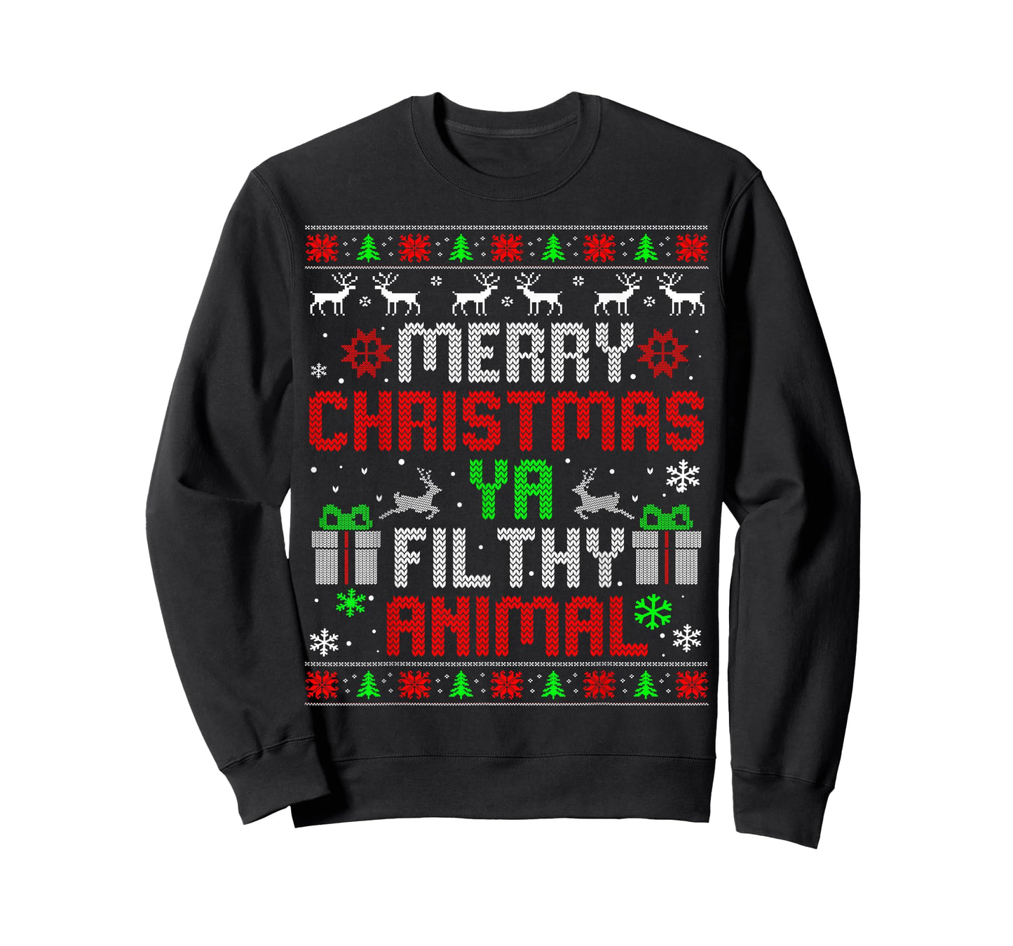 Merry Christmas Animal Filthy Xmas Ugly Ya Family Pajama T-Shirt