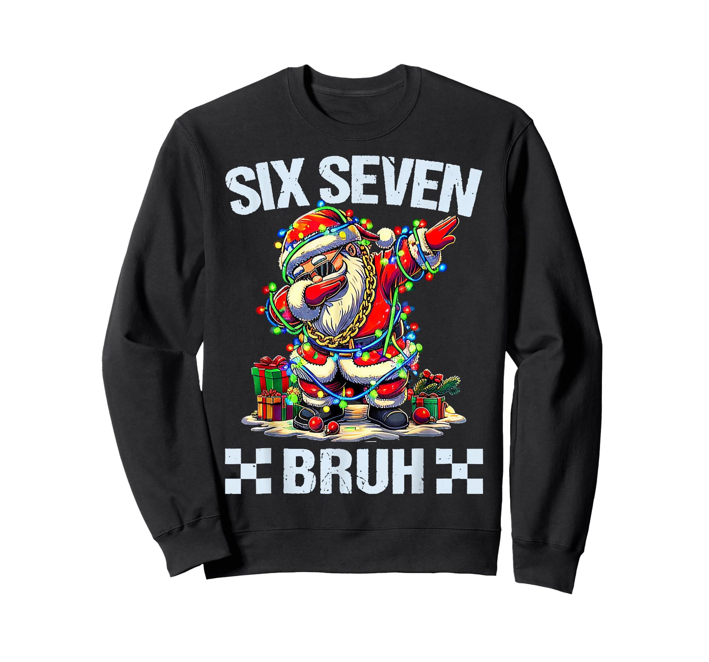 Funny Dabbing Santa Six Seven Bruh Christmas 67 Meme T-Shirt