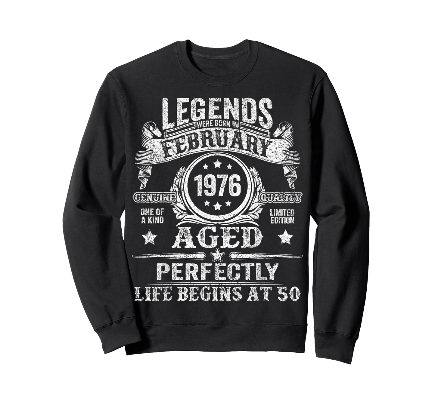 Legends were Born in February 1976 Vintage 50th Birthday Men T-Shirt