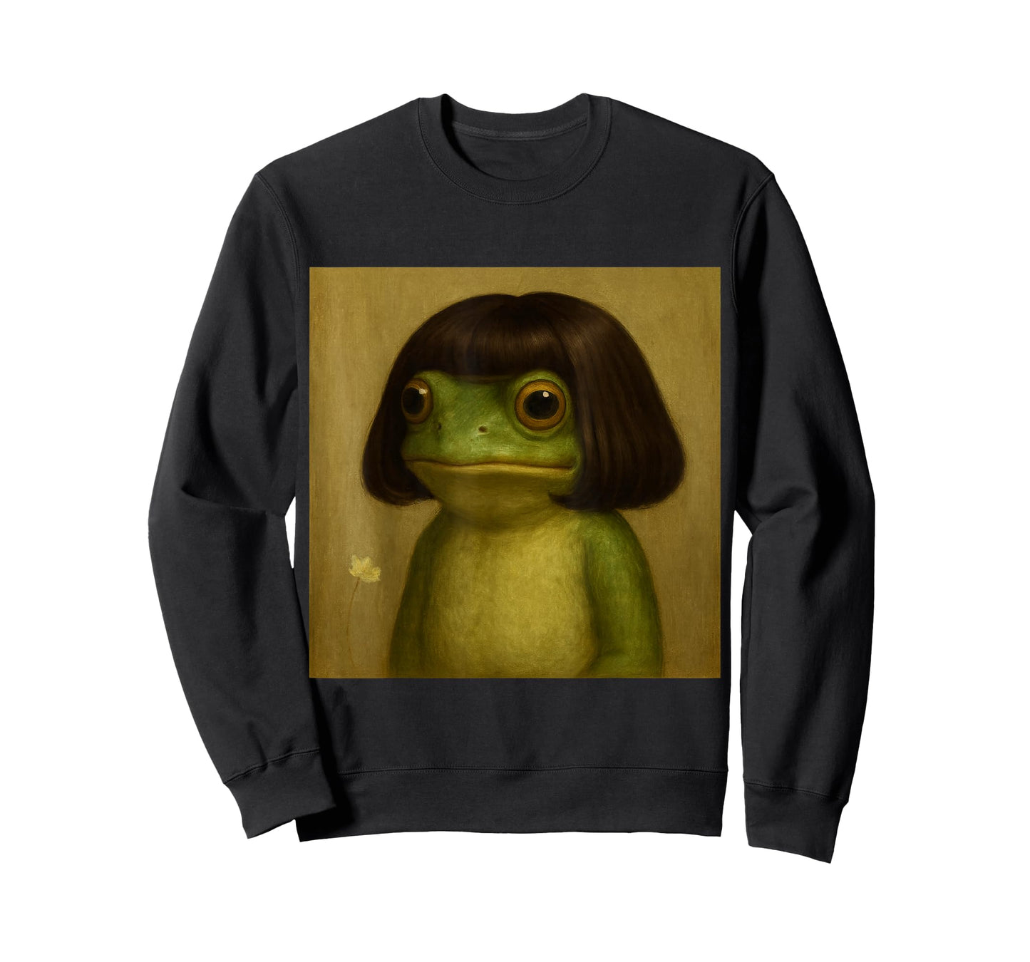 Cute Frog Art Weird Aesthetic Bob Hair Illustration T-Shirt