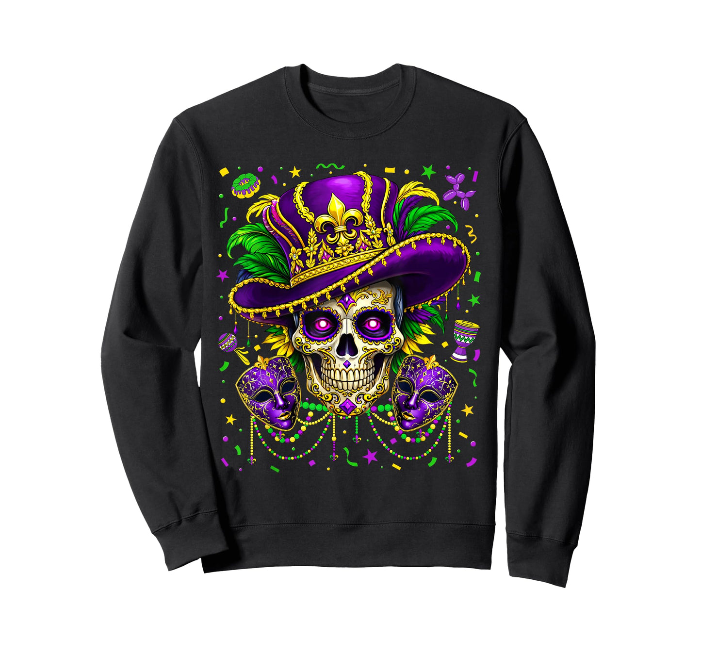 Mardi Gras Sugar Skull Women Carnival New Orleans Trip Men T-Shirt