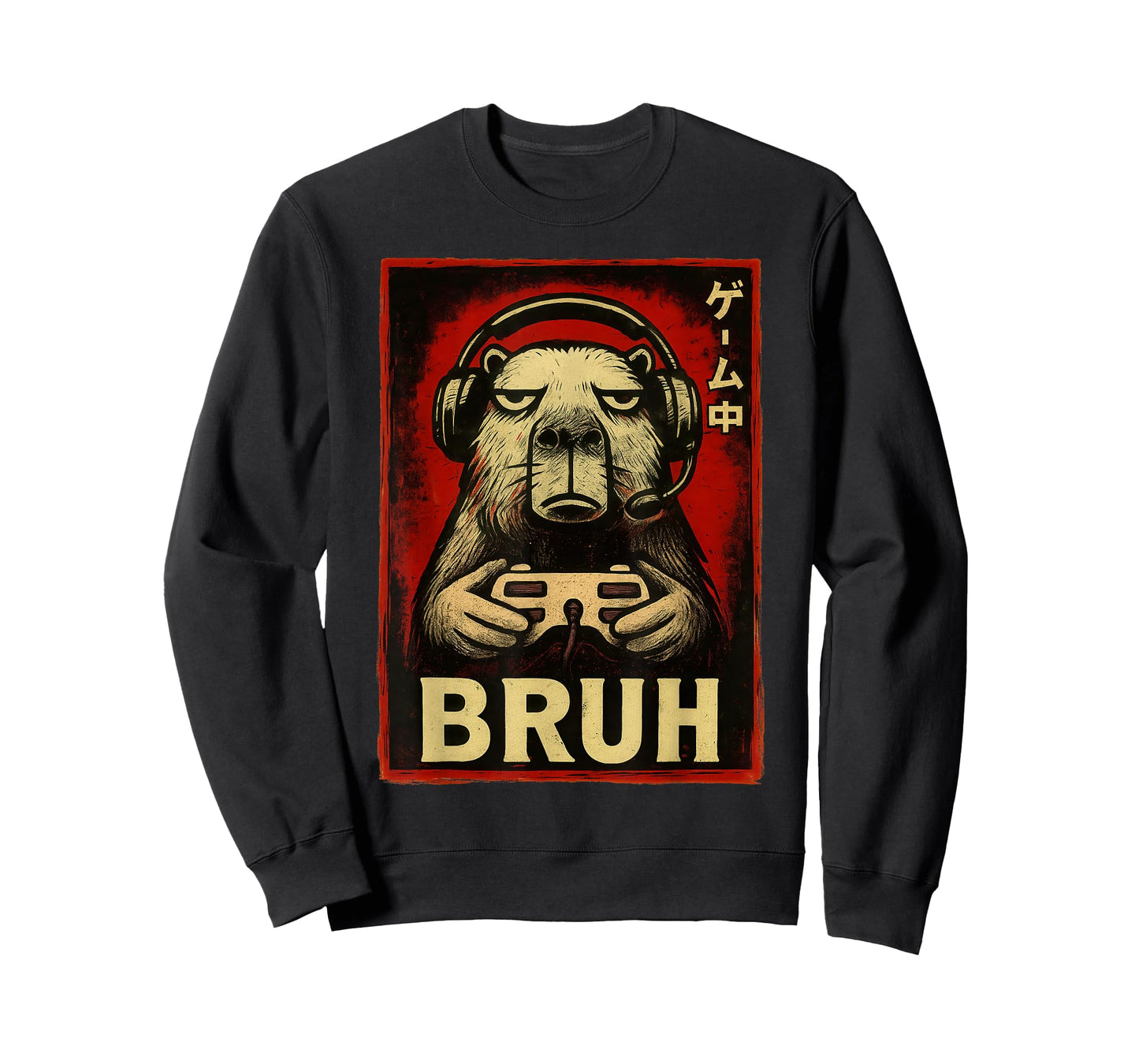 Funny Capybara Gamer Bruh Graphic Tee Men Boys Teens Gaming T-Shirt