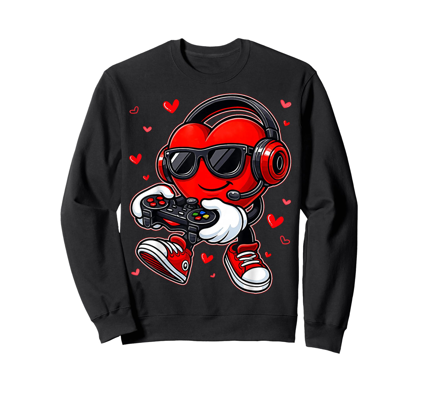 Funny Heart Gamer Gaming Men Valentine Boys Kids T-Shirt