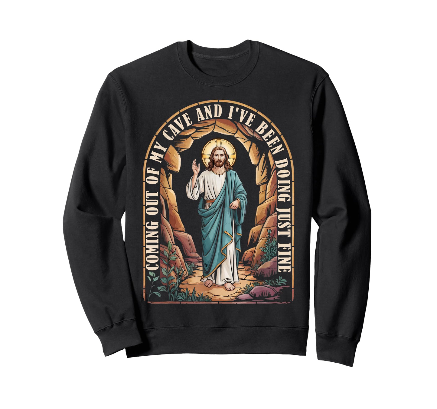 Easter Coming Out My Cave Jesus Resurrection Funny Christian T-Shirt