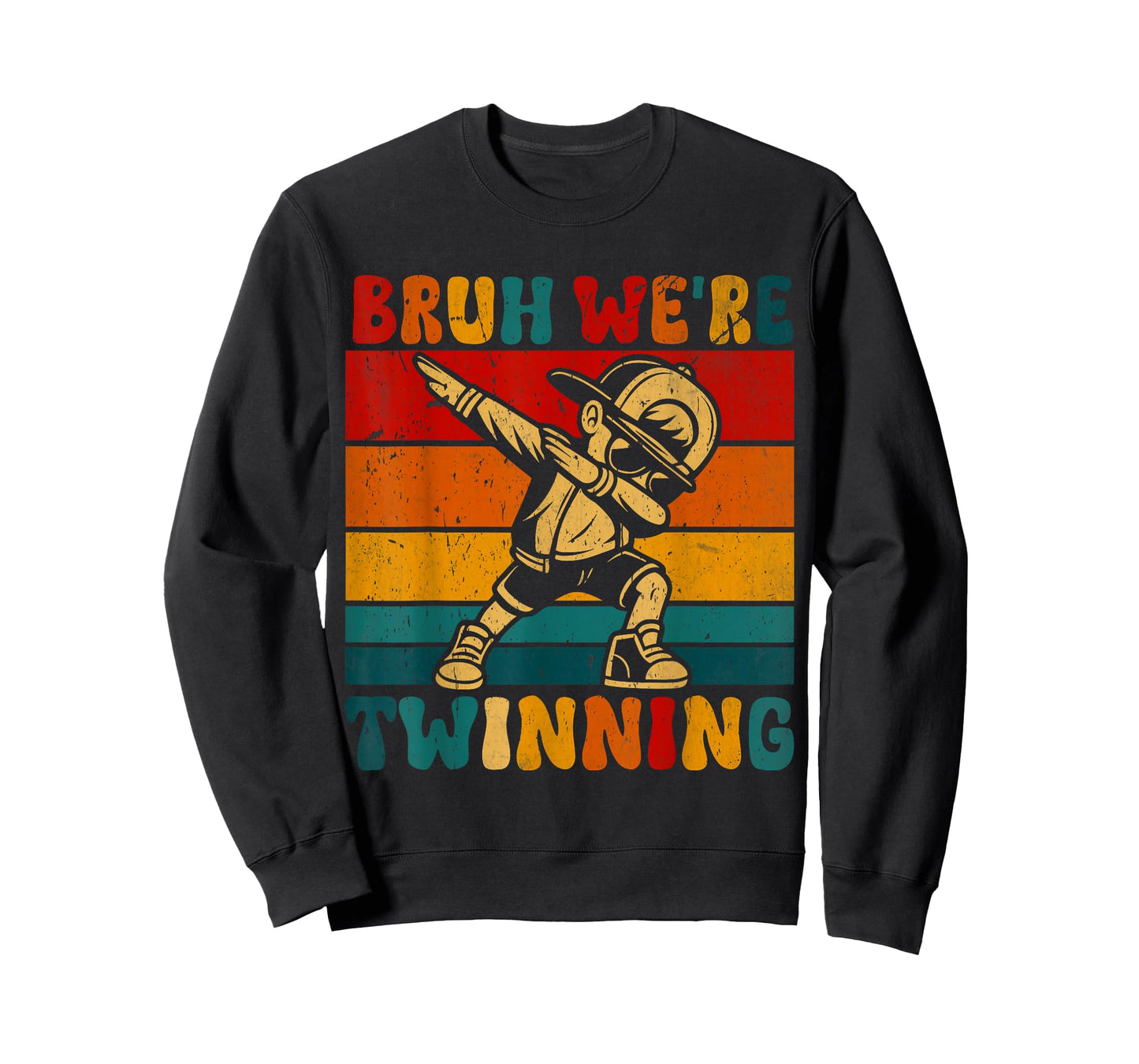 Bruh We are Twinning Kids Boys Funny Twin Day Dabbing T-Shirt