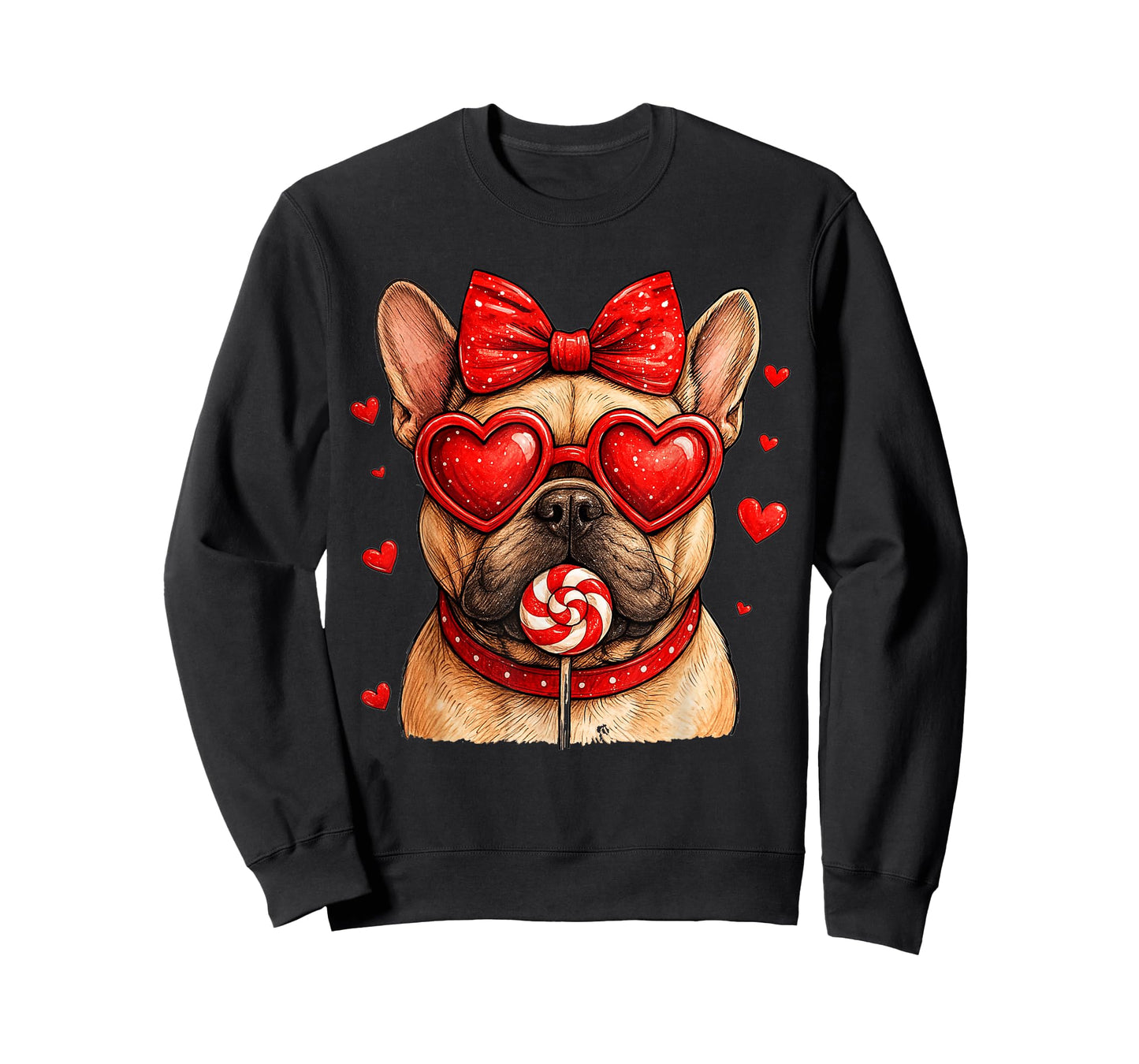 Cute French Bulldog Valentine Heart Candy Valentine Frenchie T-Shirt
