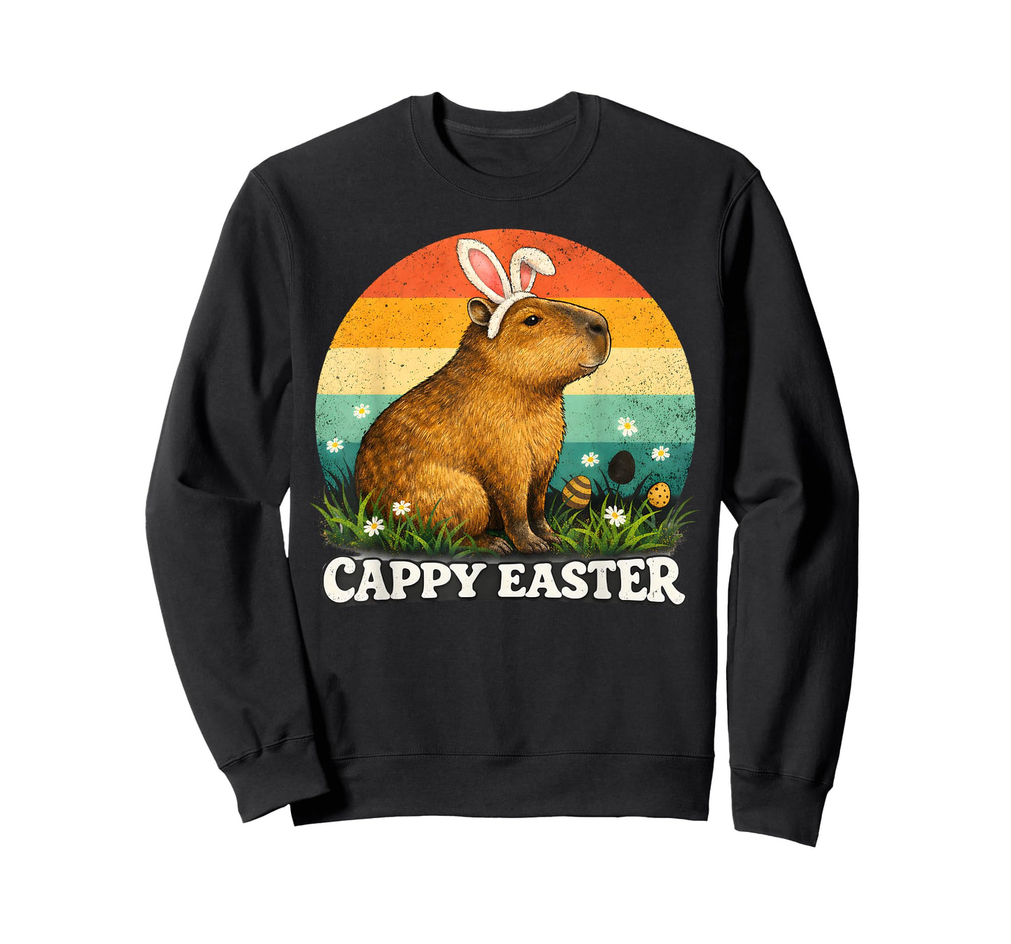 Funny Cappy Easter Capybara Easter Bunny Men Women Kids T-Shirt