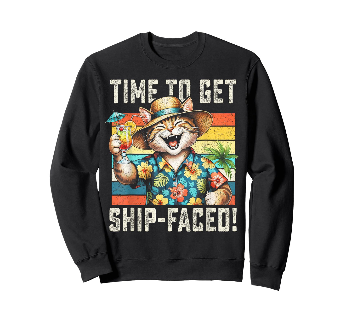 Couple Cruise Vintage Cruising cat Tropical Men Women T-Shirt