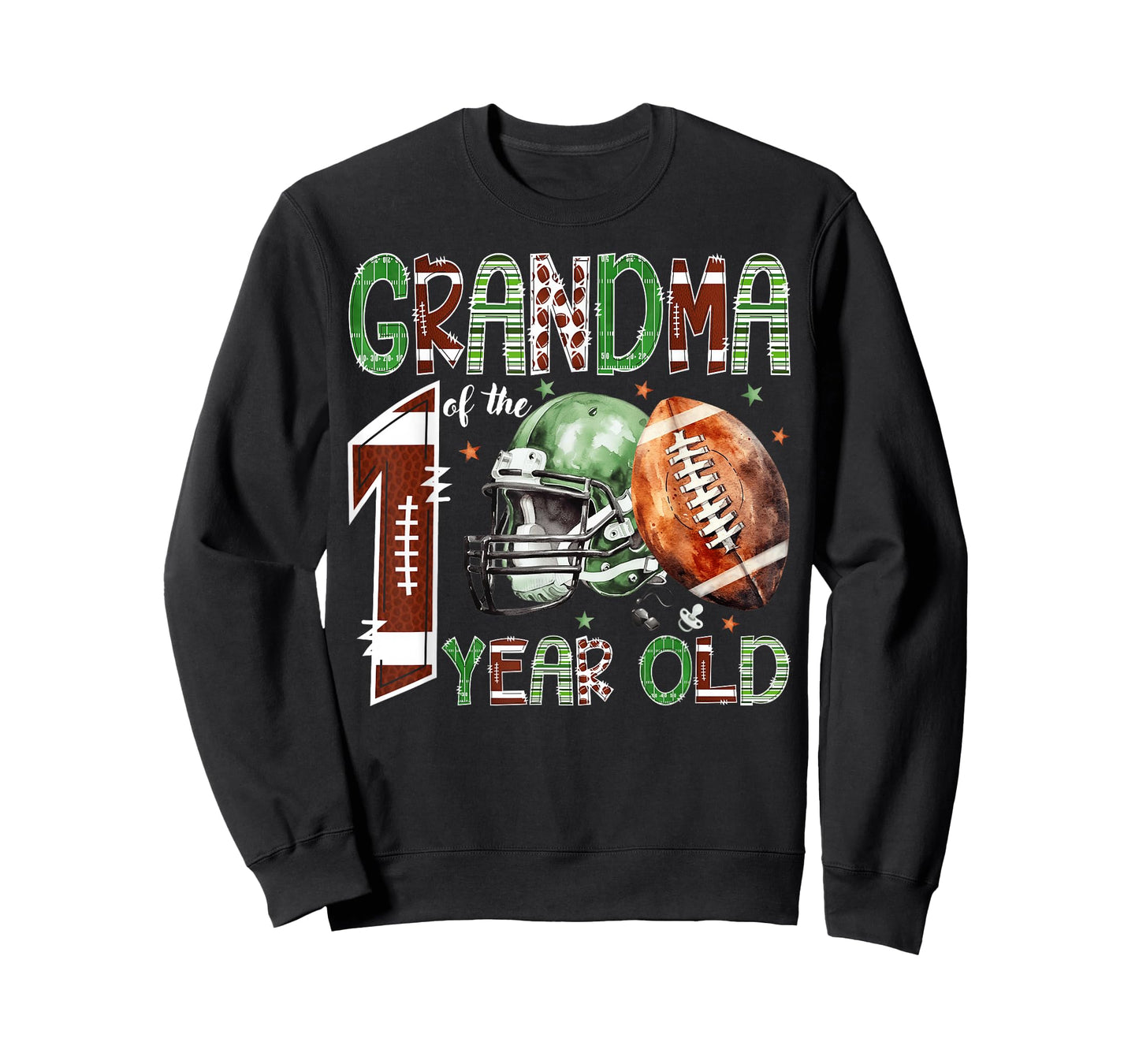 Grandma of The 1 Year Old Football Lover 1st Birthday Boy T-Shirt