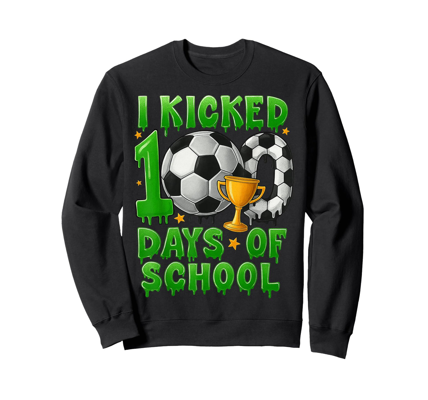 I Kicked 100 Days of School Soccer Drip Boys Kids T-Shirt