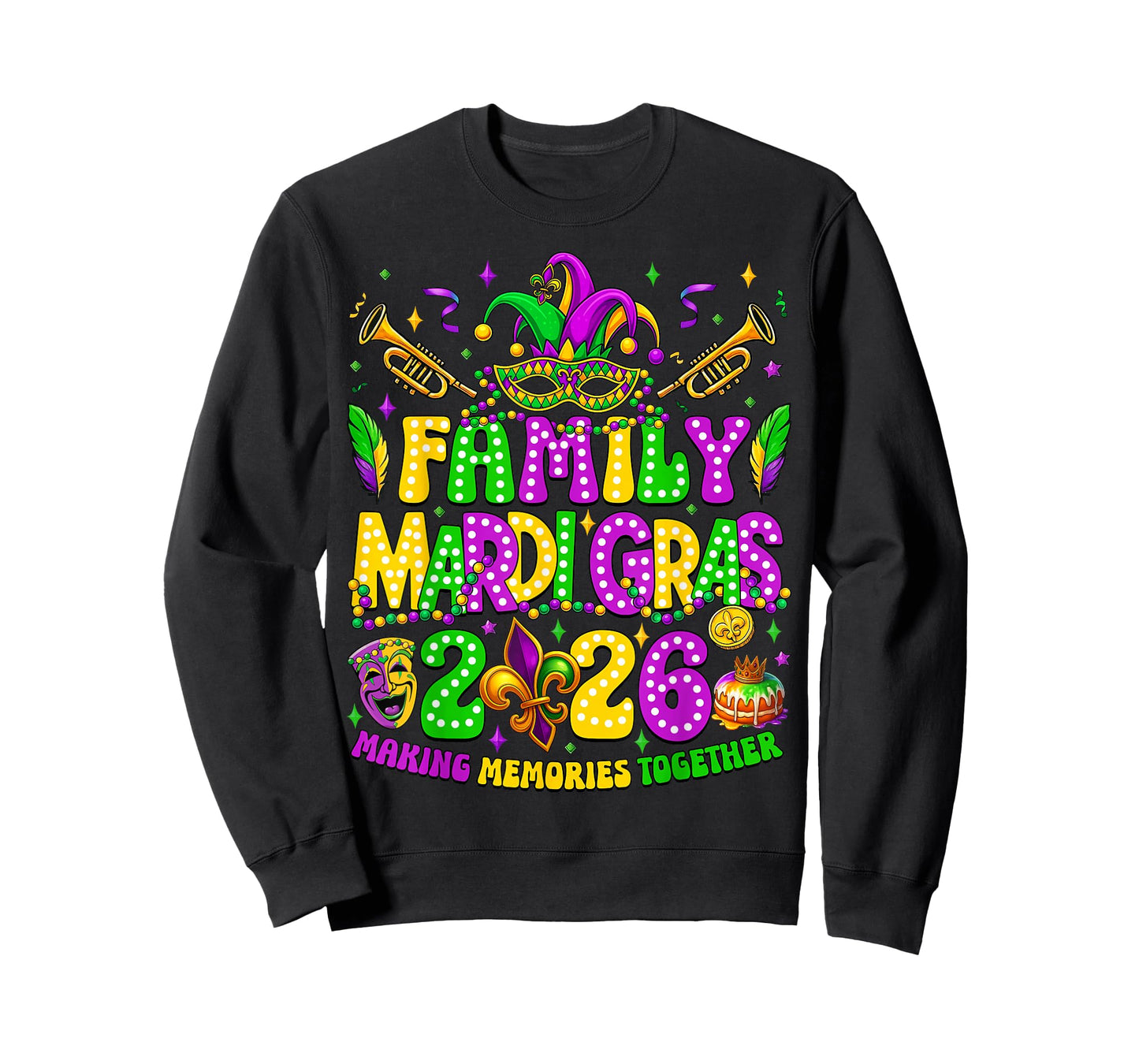 Family Mardi Gras 2026 Making Memories Together Matching T-Shirt
