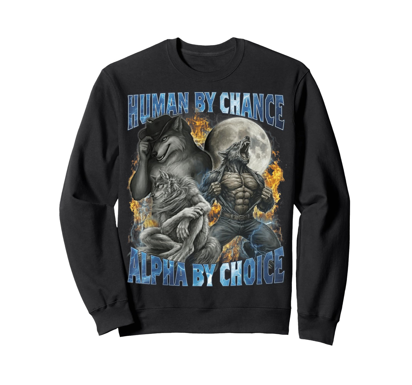Funny Human by Chance Alpha by Choice Wolf Matching T-Shirt