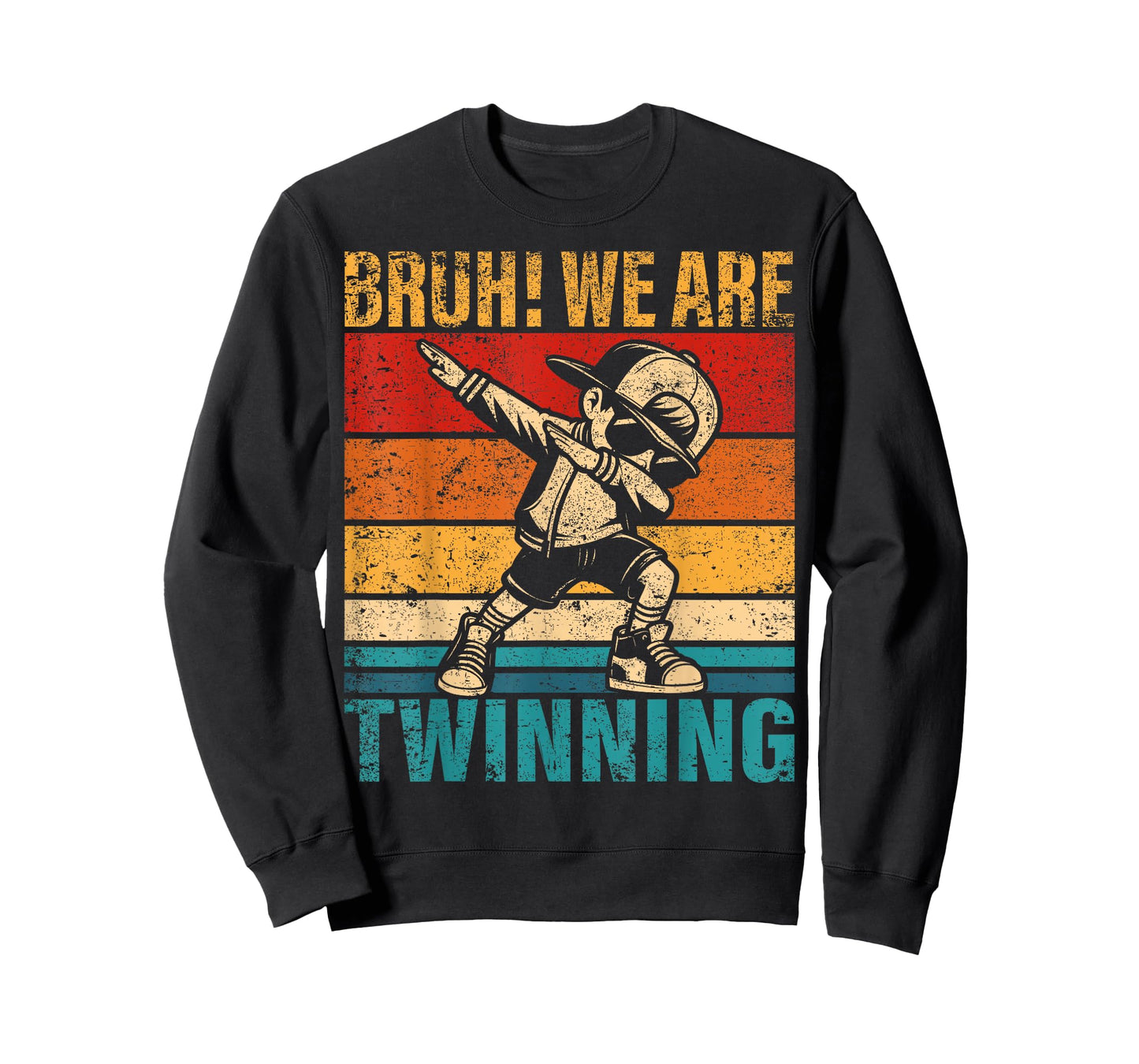 Retro Bruh We are Twinning Dabbing Boy for Boys Kids Men T-Shirt