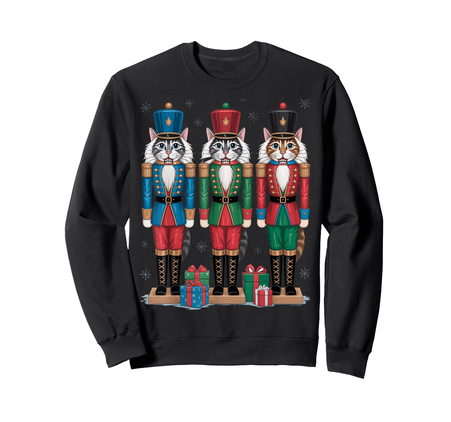 Cute Christmas Cat Lady Nutcracker T-Shirt
