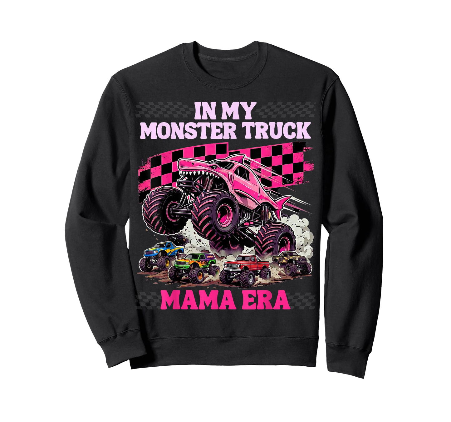 Funny Monster Truck Mama Cute Girl Boy Mom T-Shirt