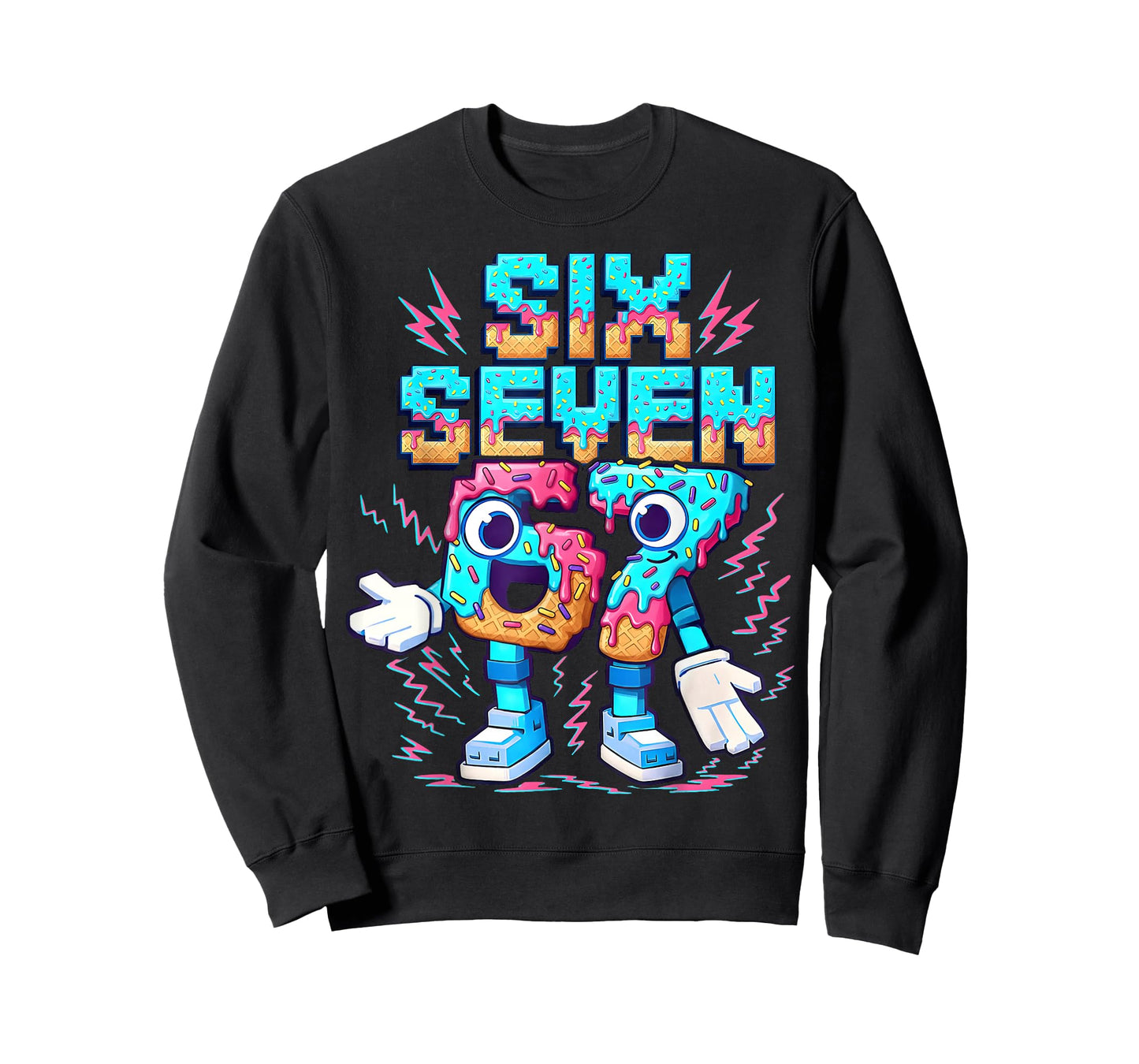 67 Six Seven 6-7 - Funny Italian Brainrot Ice Cream Drip T-Shirt