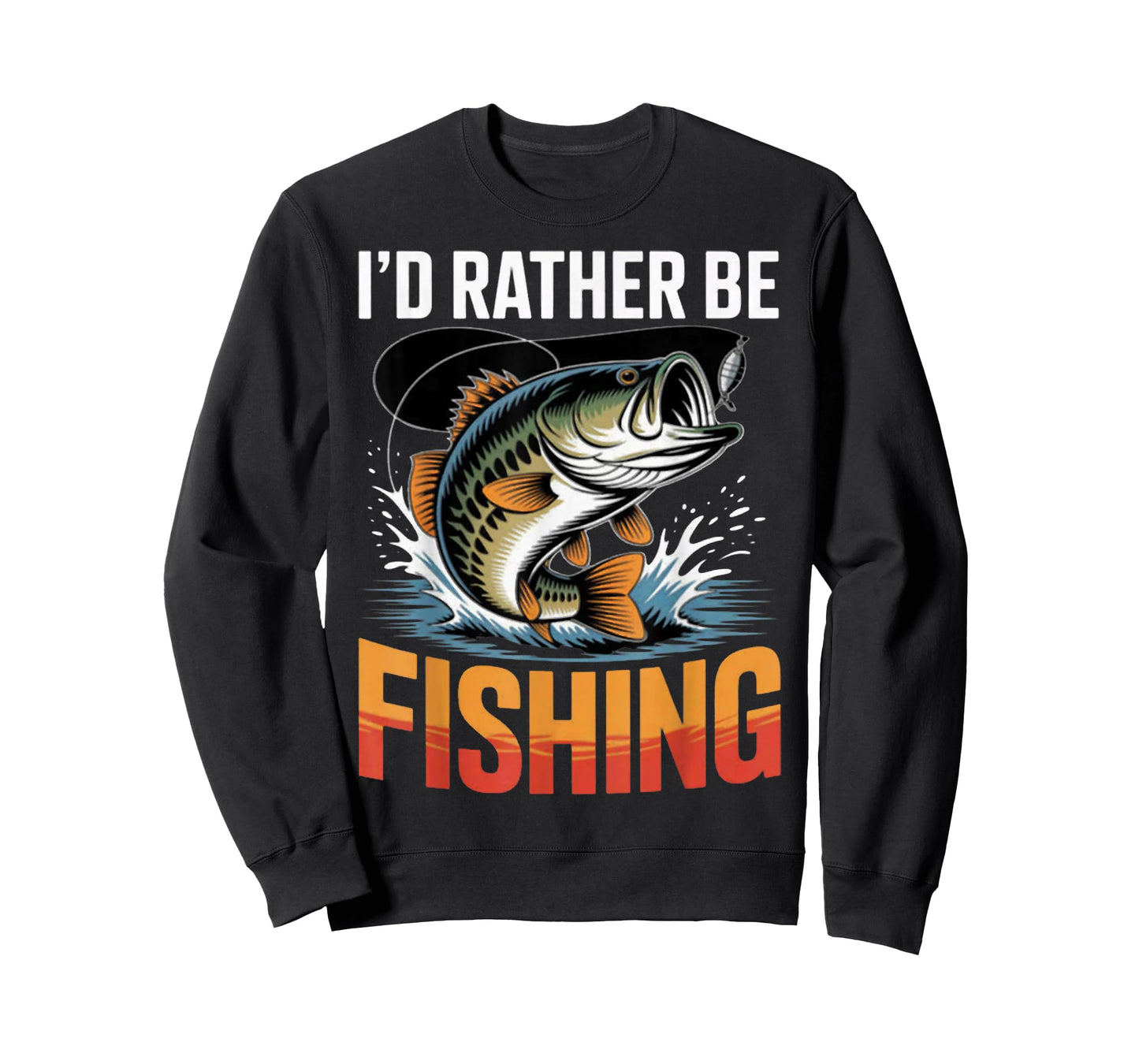 I'd Rather Be Fishing Graphic Bass Dad Boy Men T-Shirt