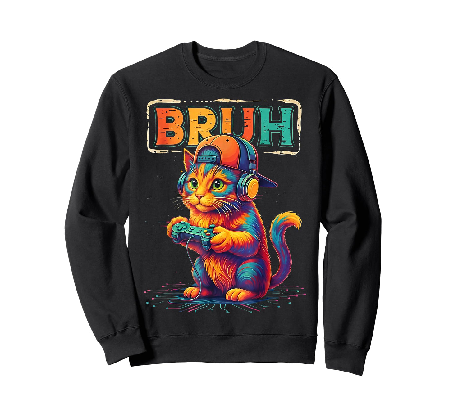 Gamer Bruh Cat Video Games Gift for Boys Teen Men Girls T-Shirt