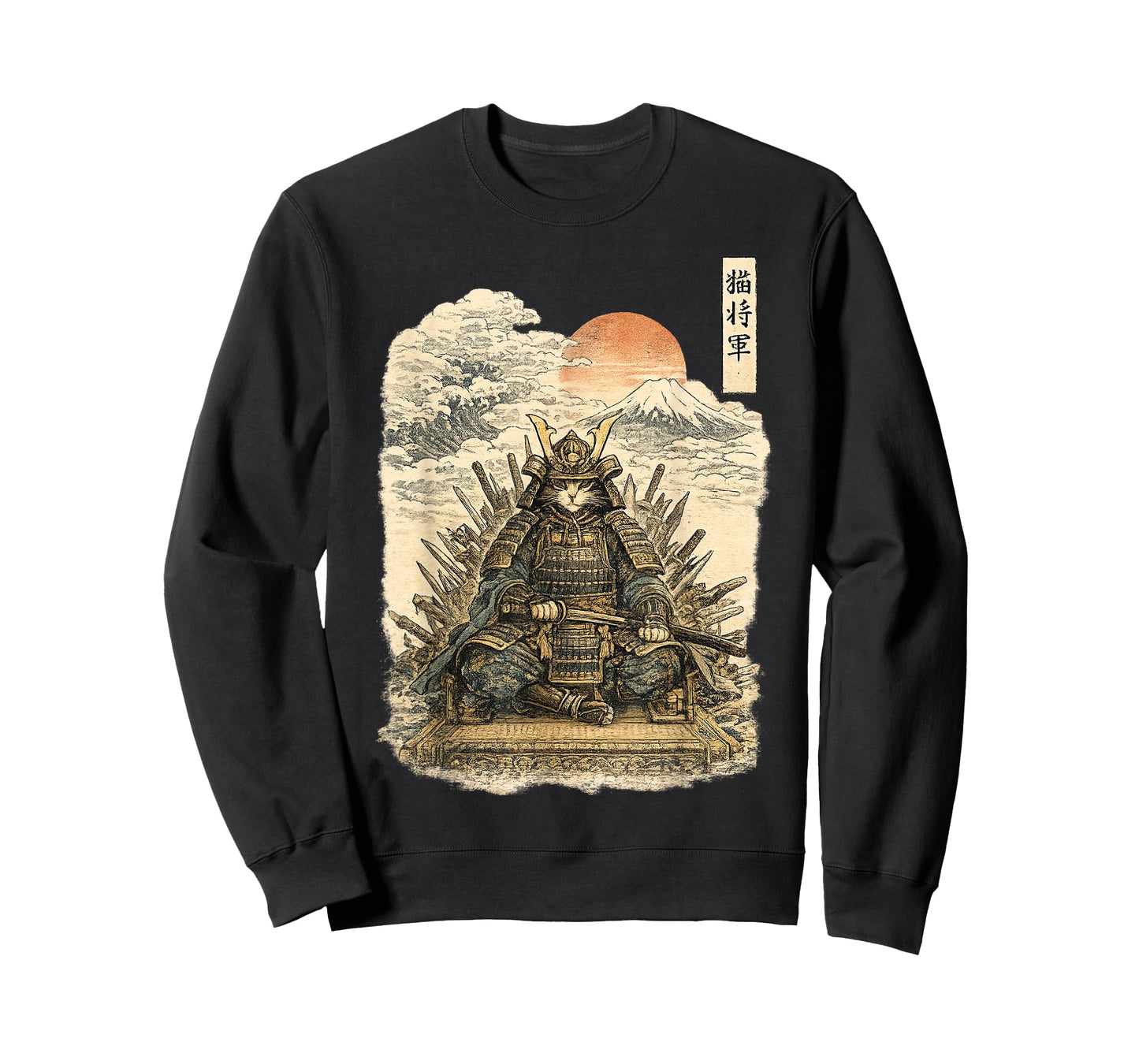 Samurai Cat Warrior Ronin Neko Japanese Art Feline Katana T-Shirt