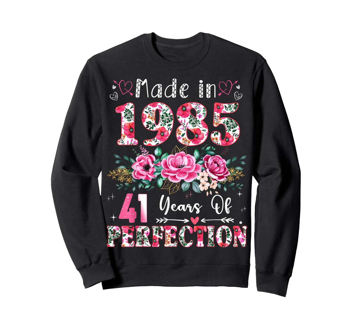 41 Year Old Made in 1985 Floral 41th Birthday Women T-Shirt