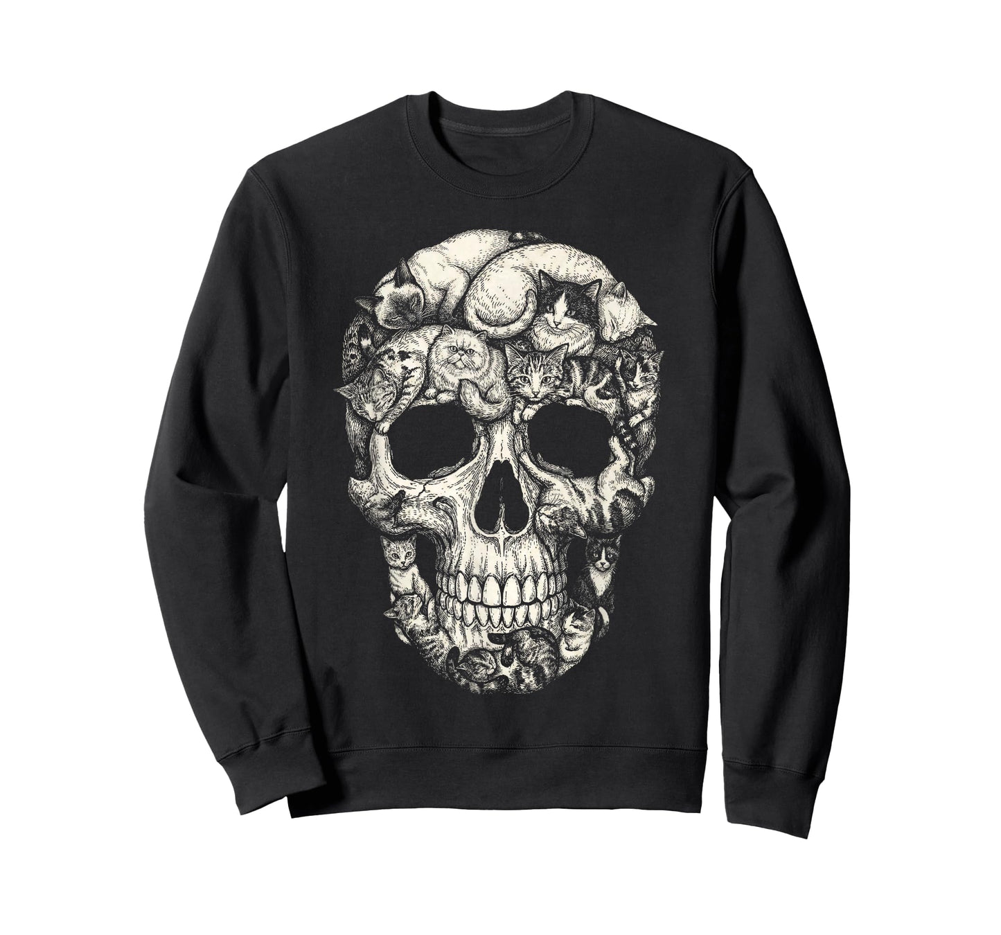 Halloween Cat Skull Skeleton Kitty Gothic Horror Art Pet T-Shirt