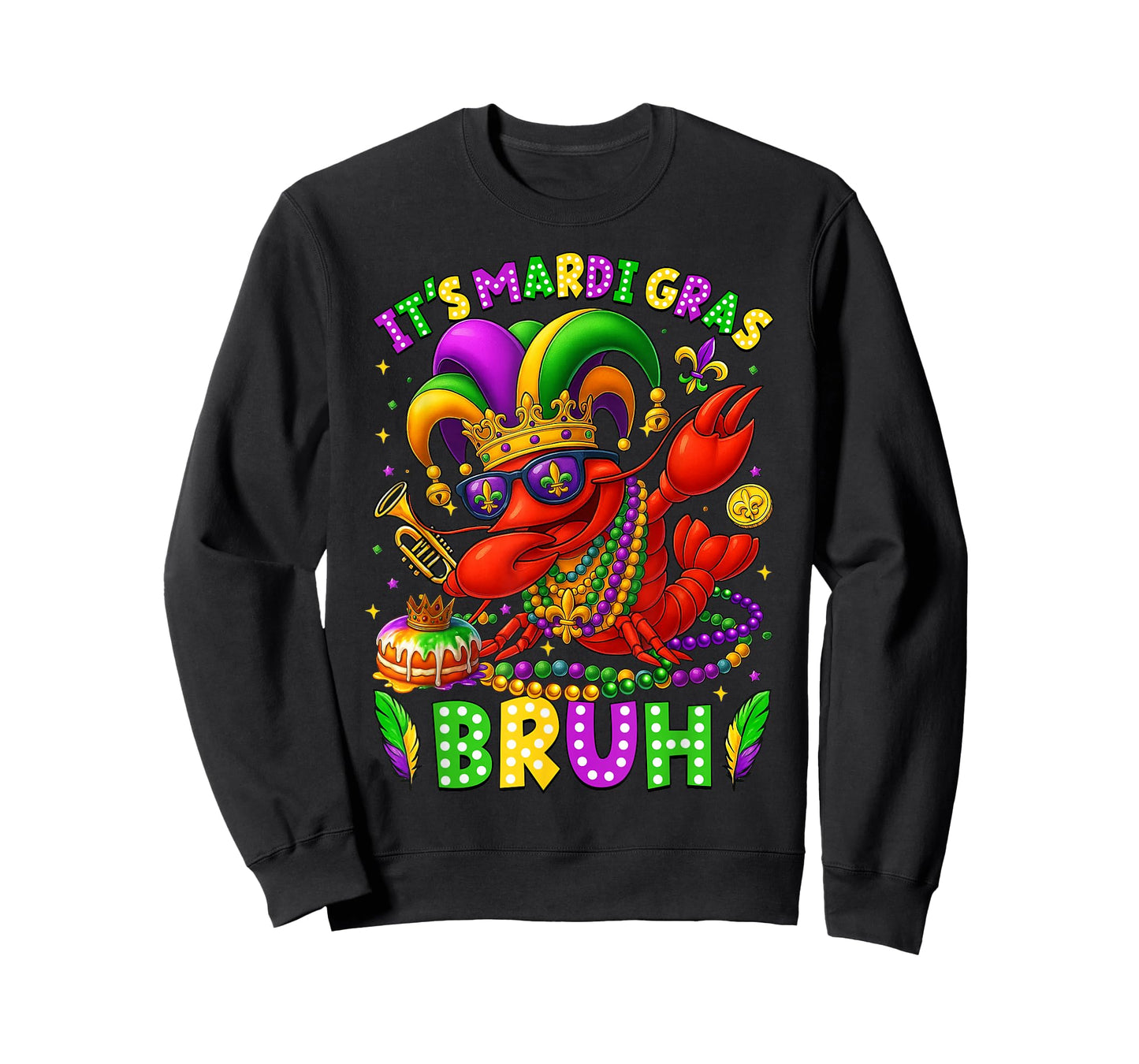 It's Mardi Gras Bruh Dabbing Crawfish Fat Tuesday Boys Kids T-Shirt
