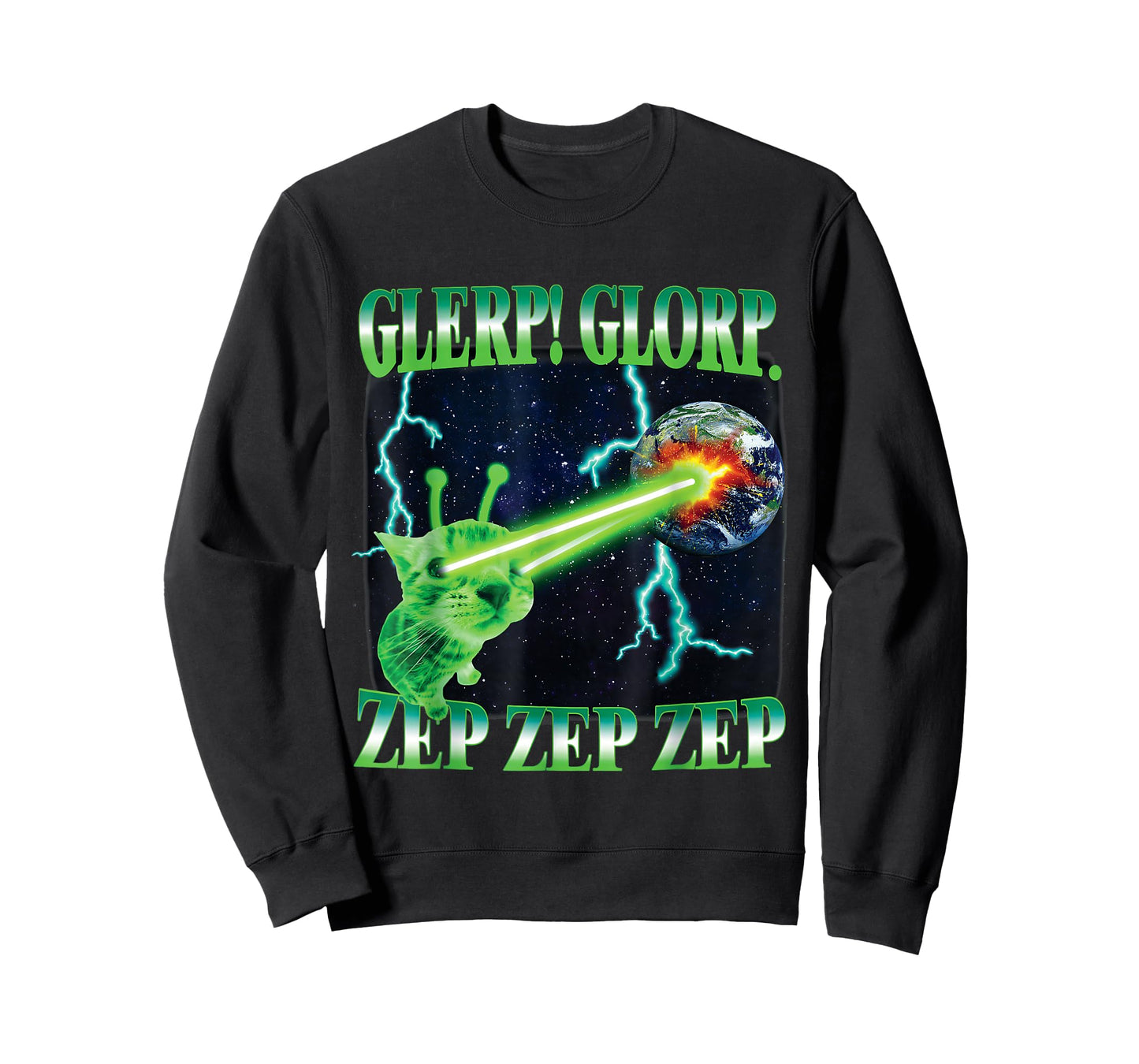Glerp Glorp Zep Zep Alien Cat Meme Gnarp Silly Cat Brainrot T-Shirt