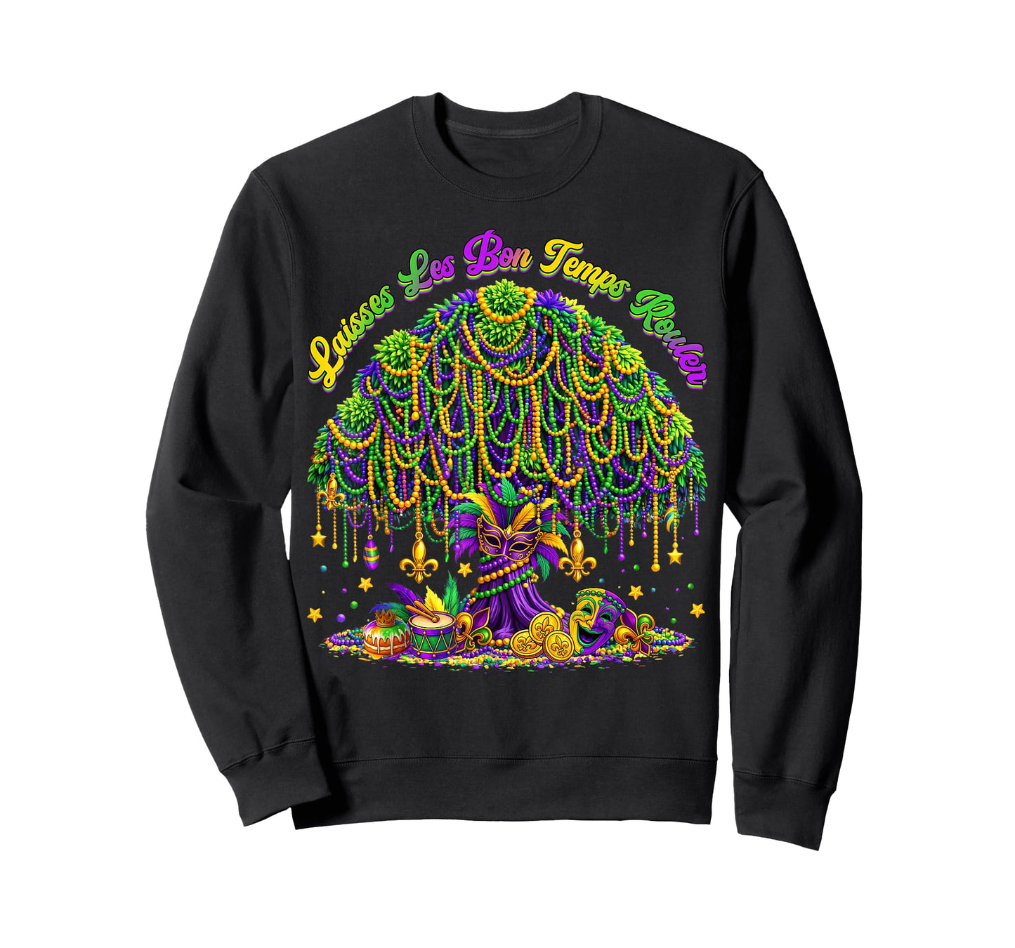 Laissez Les Bon Temps Rouler Mardi Gras Tree Beads Women Men T-Shirt