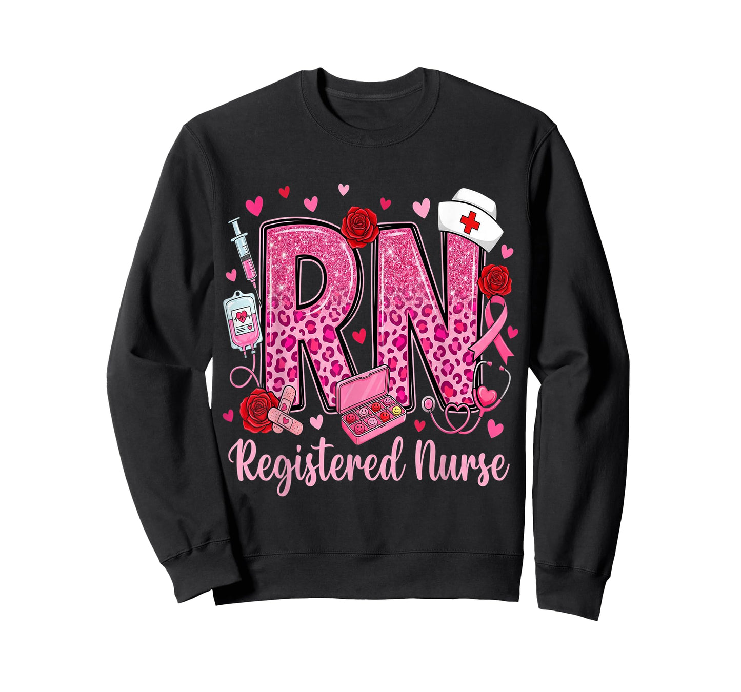 Healthcare Heart Registered Nurse RN Valentines Nurses T-Shirt