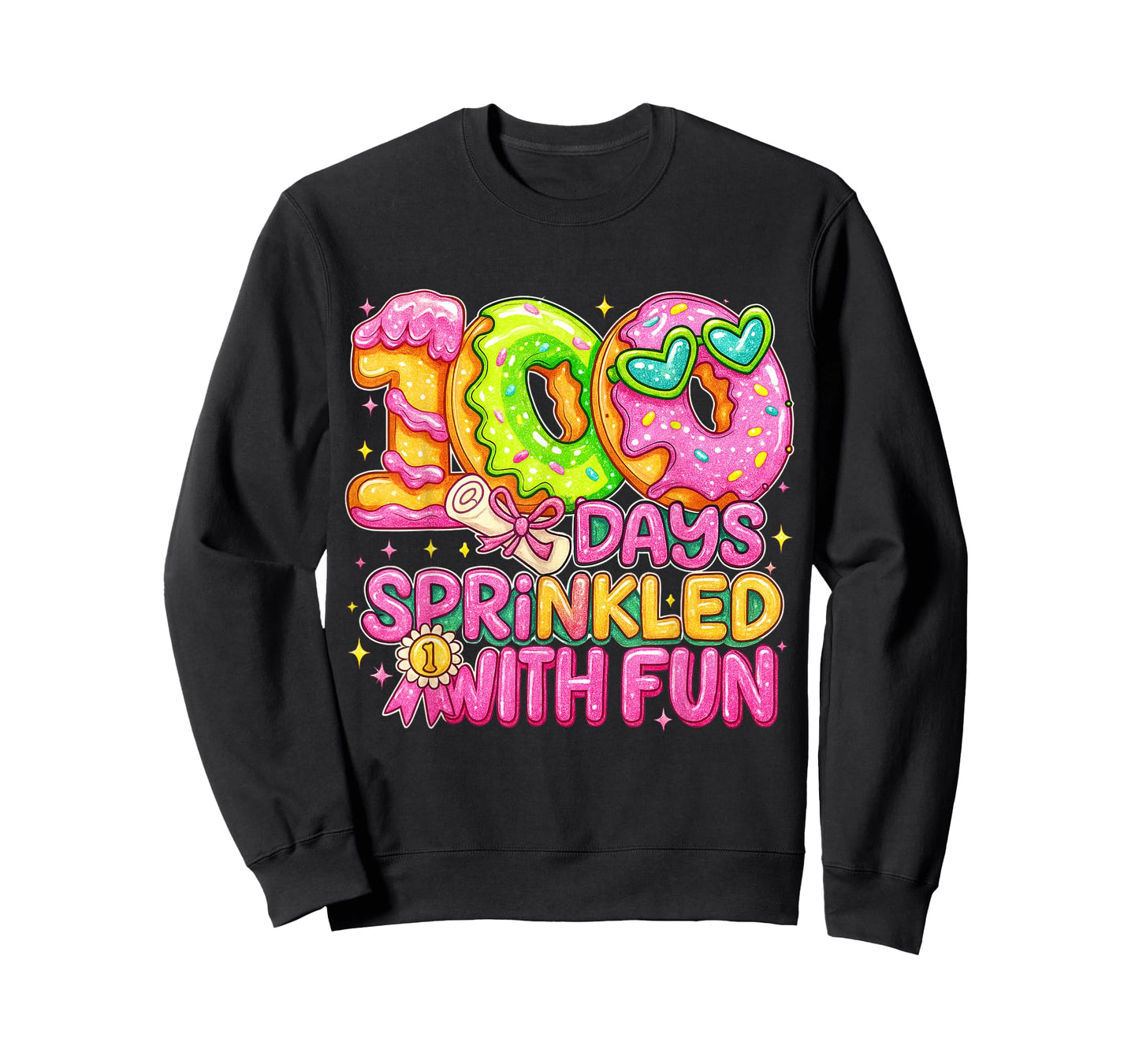 100 Days of School Sprinkled Donuts Fun Teacher Girls T-Shirt