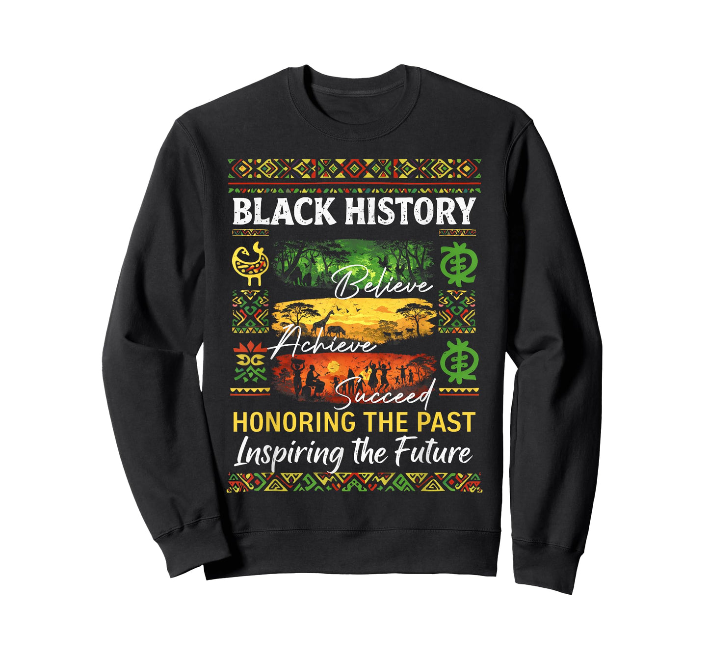Black History Month Believe Achieve Succeed African Freedom T-Shirt