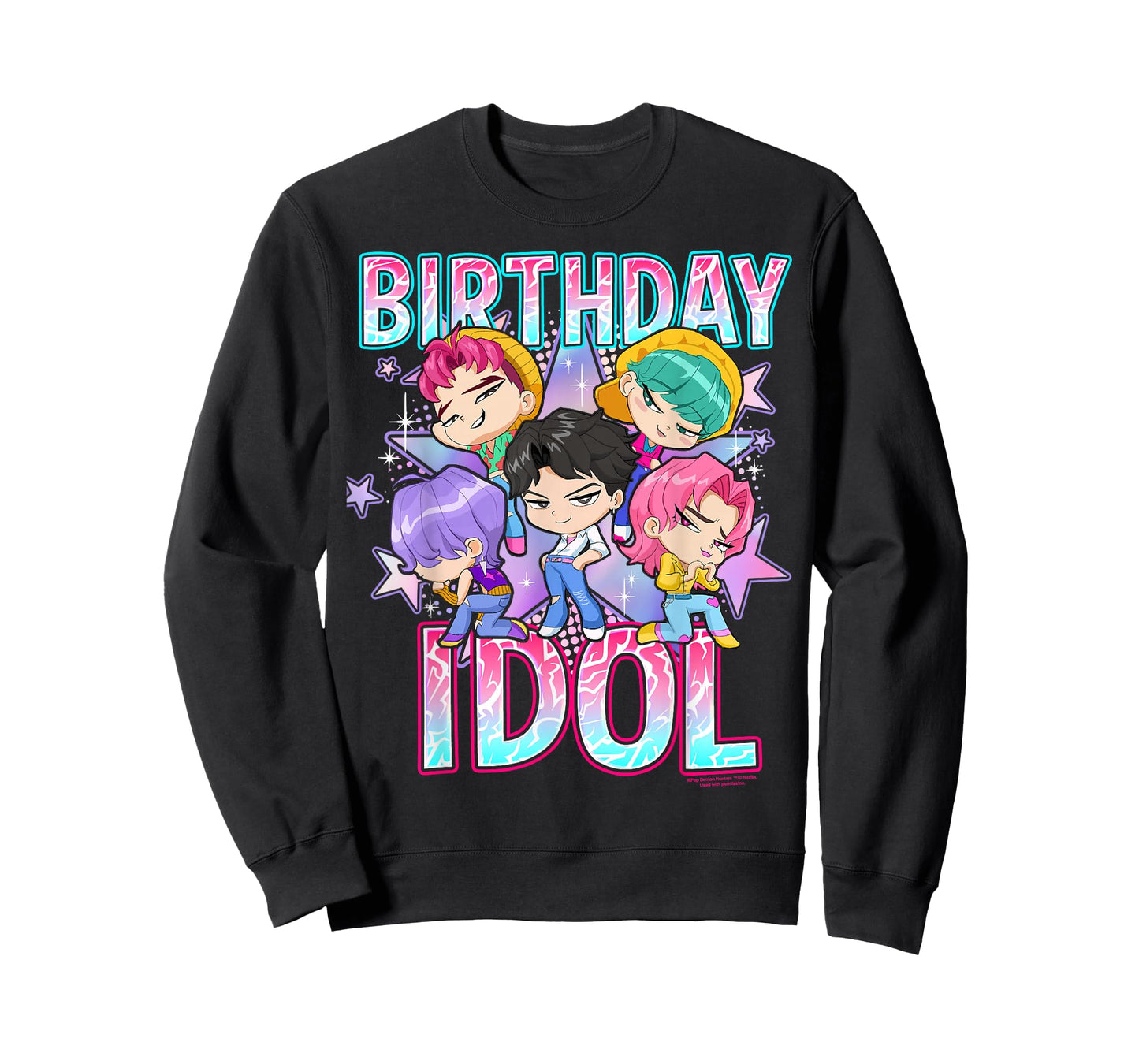 Kpop Demon Hunters Birthday Idol Cute Chibi Group Shot T-Shirt