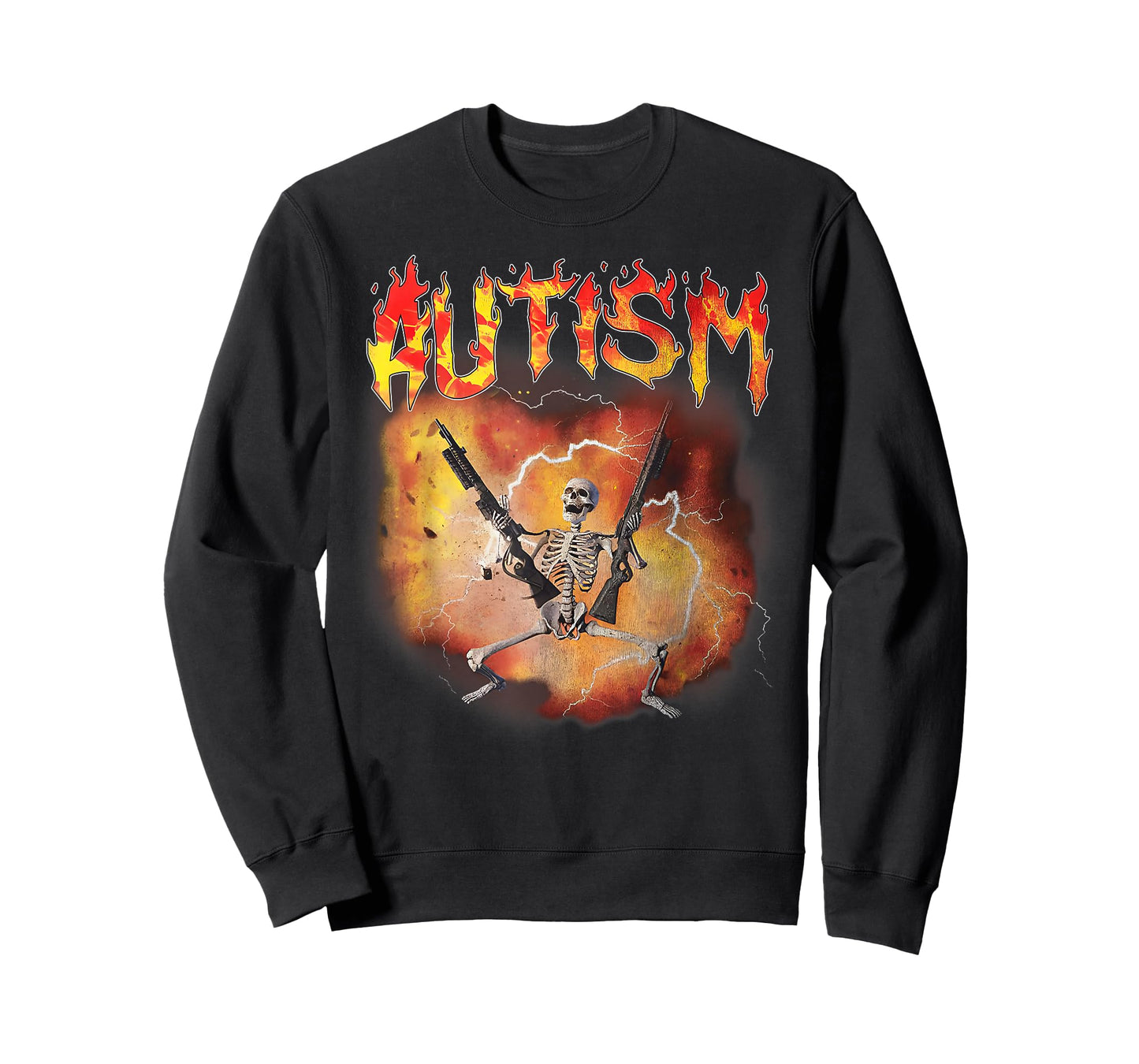 Autistic Funny Meme Skeleton Fire Autism Awareness Vintage T-Shirt