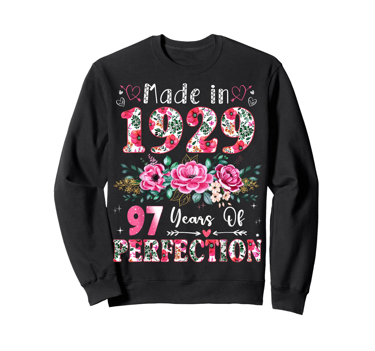 97 Year Old Made in 1929 Floral 97th Birthday Women T-Shirt