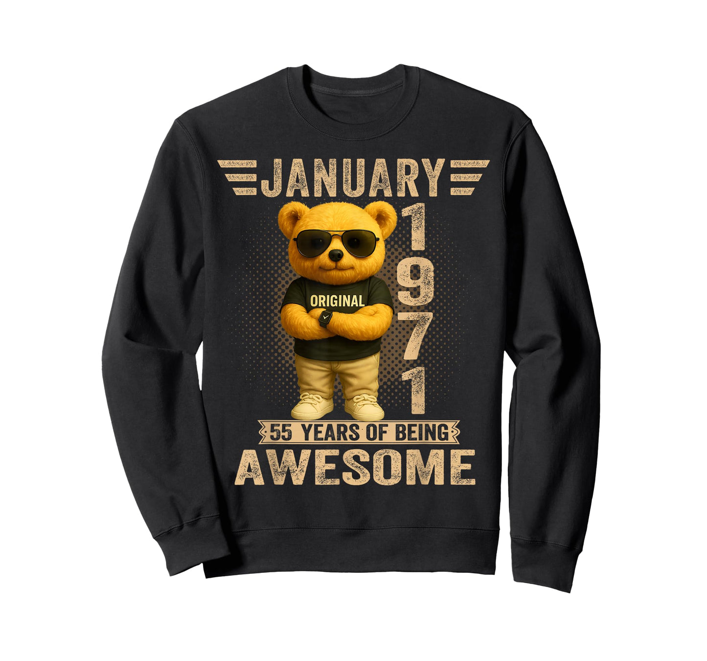 55 Year Old January 1971 Teddy Bear 55th Birthday Men Women T-Shirt