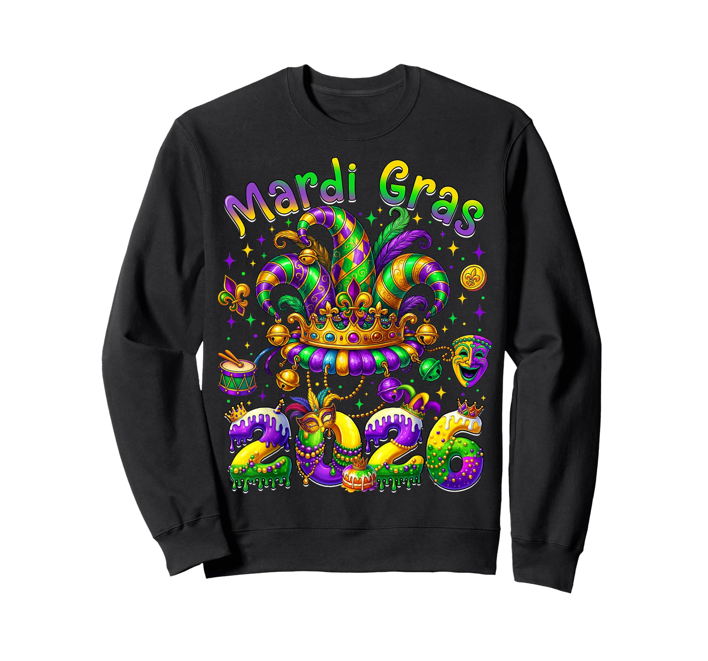 Mardi Gras Carnival 2026 Jester Hat Women Men Boy Girl Kids T-Shirt