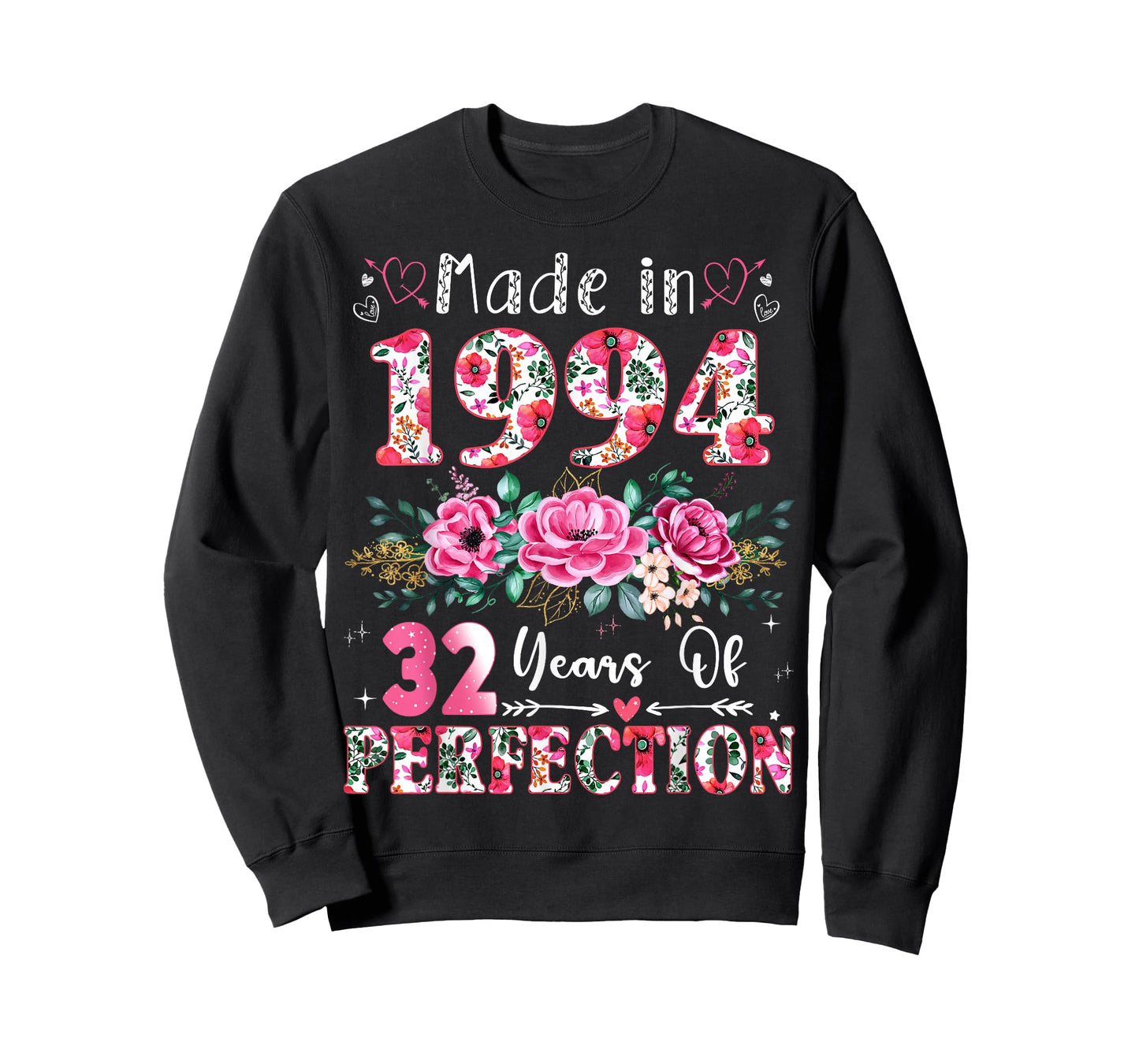 32 Year Old Made in 1994 Floral 32th Birthday Women T-Shirt