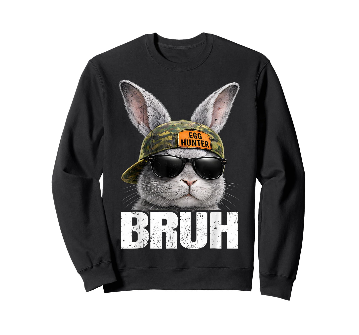 Vintage Bruh Egg Hunter Bunny Camo Rabbit Easter Men Boy Kid T-Shirt