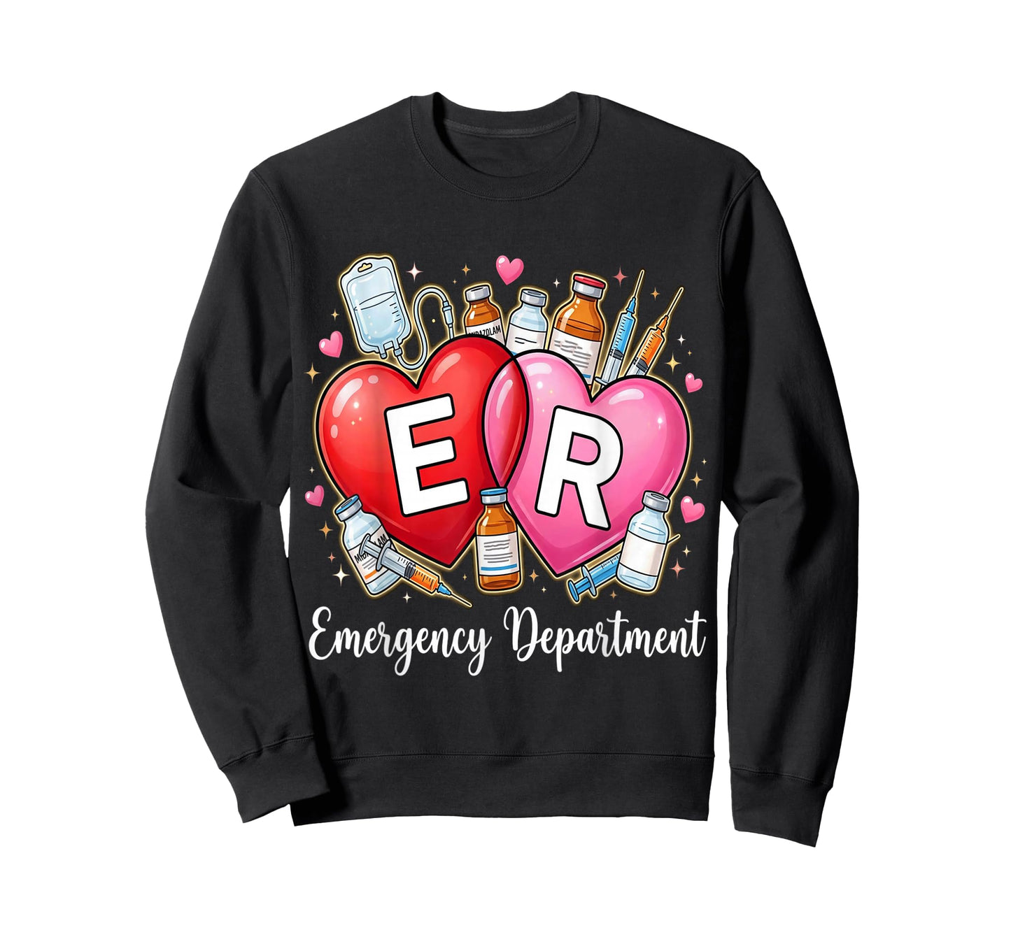 Cute Emergency Department Valentine ER Valentines Nurse T-Shirt