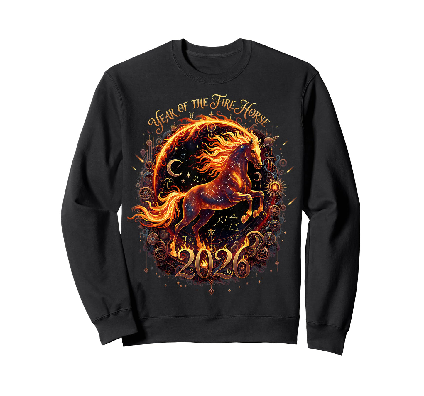 Year of The Fire Horse 2026 Lunar Chinese New Year Zodiac T-Shirt