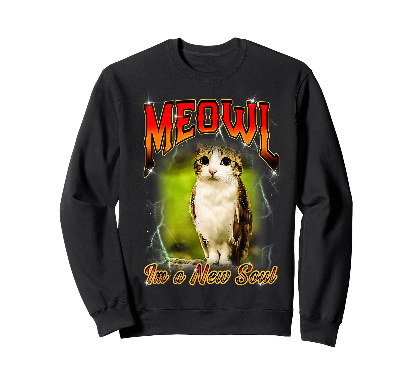 Cat Owl Funny Cursed Internet Brainrot Bootleg Meowl T-Shirt