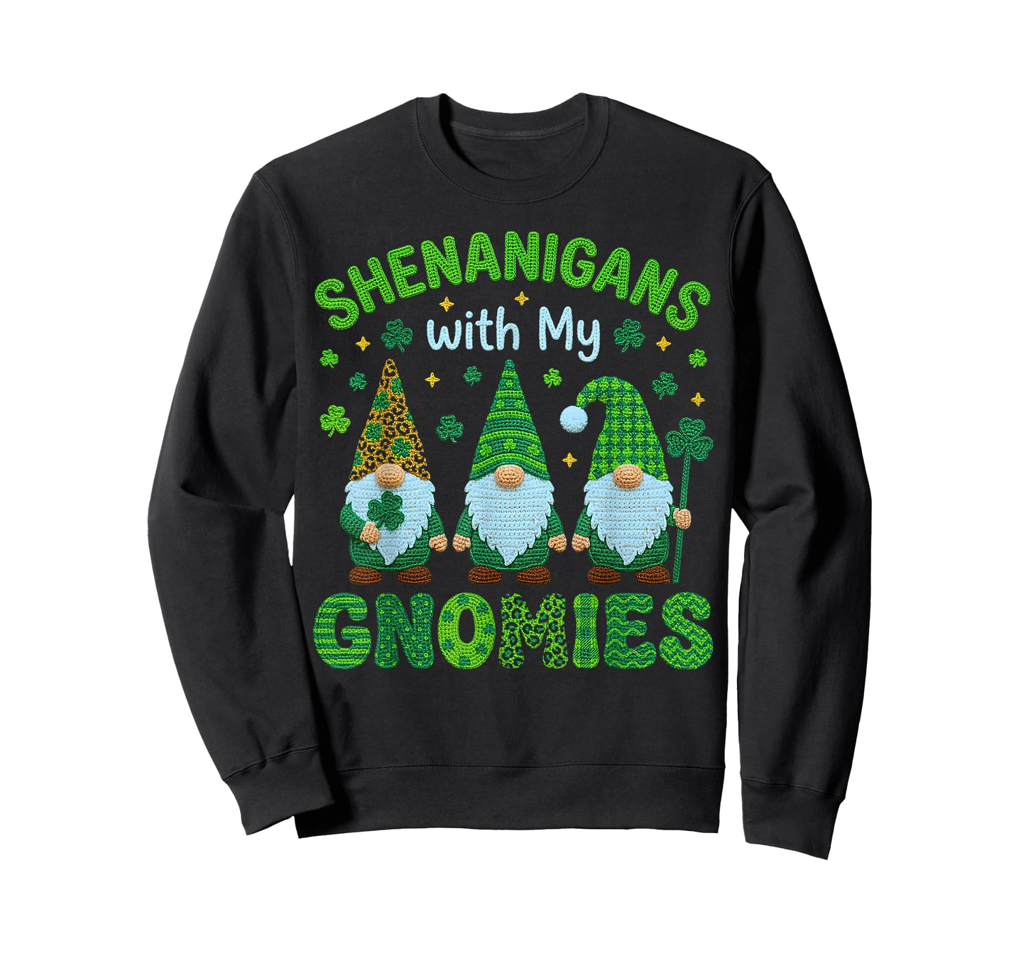 Crochet Girls St Patricks Day Shenanigans with My Gnomies T-Shirt